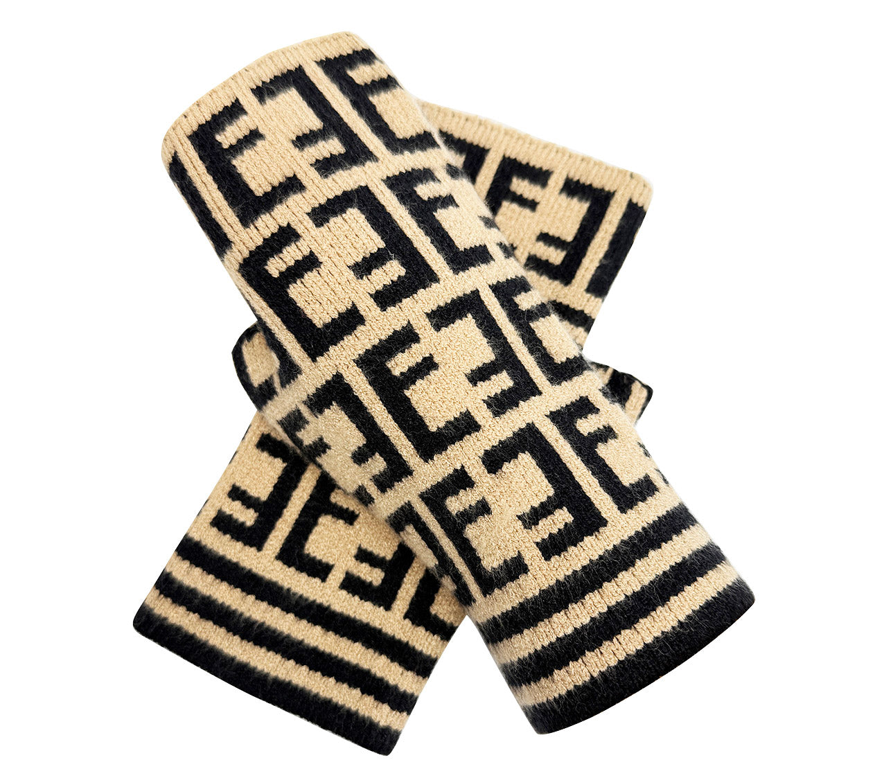 GV25070-301 Monogram Detailed Fingerless Gloves