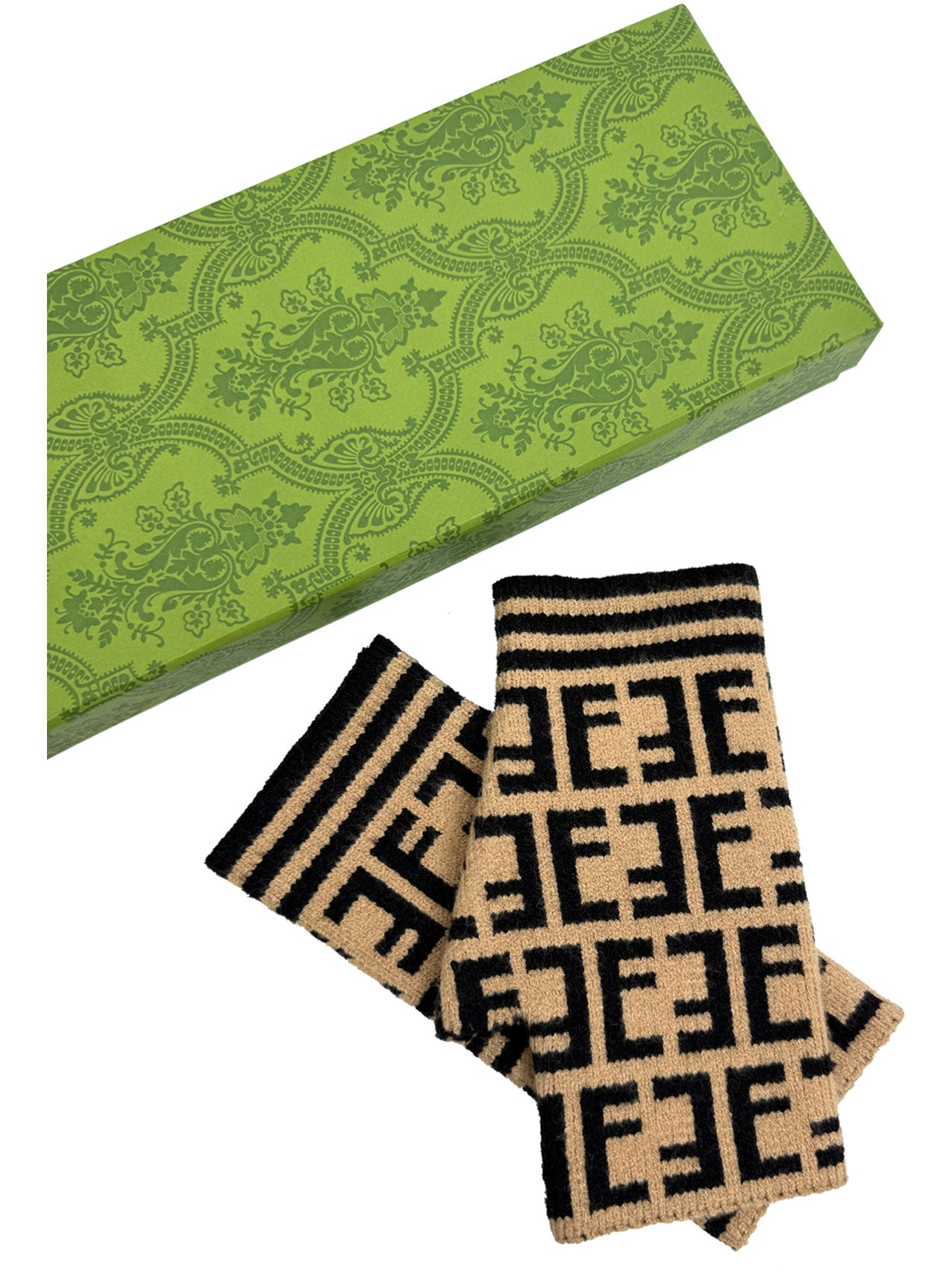 GV25070-301 Monogram Detailed Fingerless Gloves