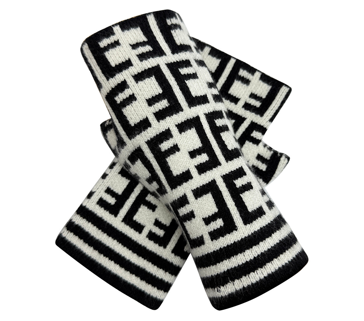 GV25070-301 Monogram Detailed Fingerless Gloves