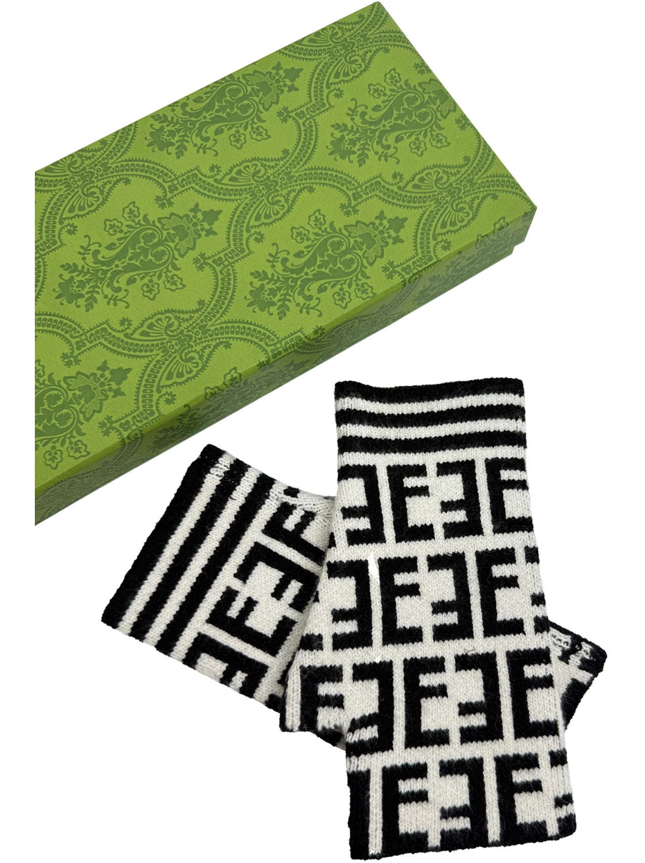 GV25070-301 Monogram Detailed Fingerless Gloves
