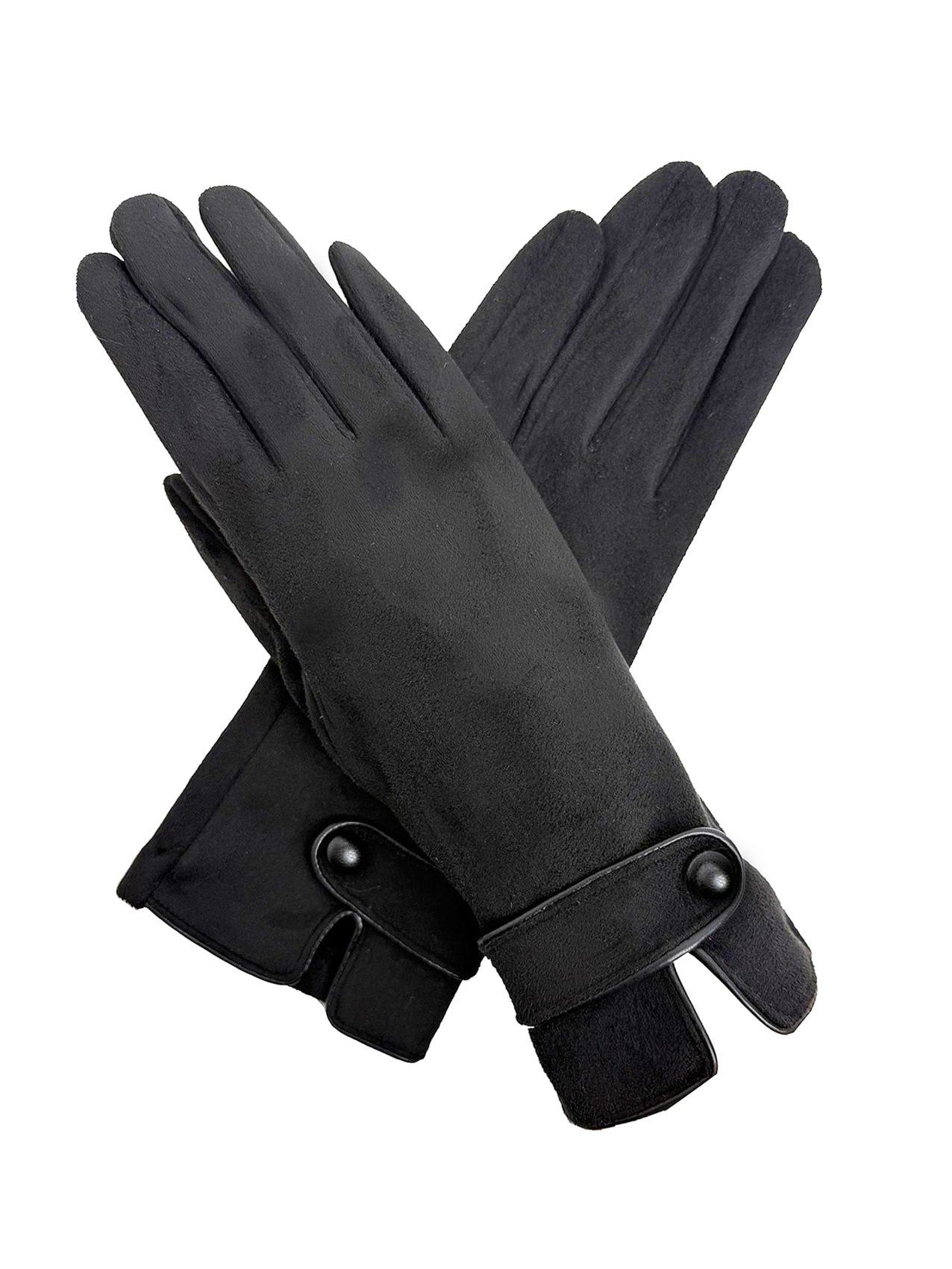 GV25087-307 Plain Touch Screen Gloves with Single Button Detail on Cuff