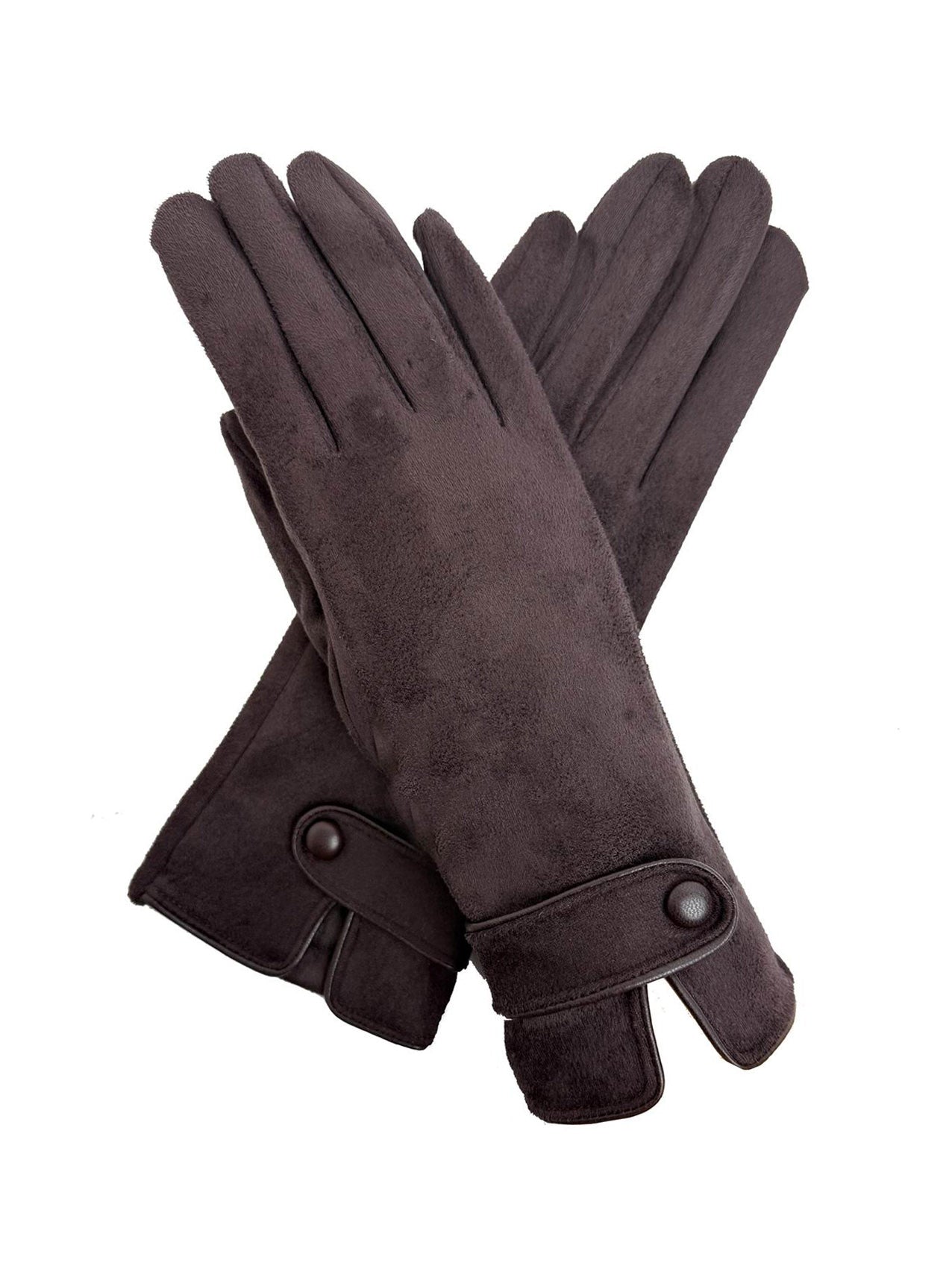 GV25087-307 Plain Touch Screen Gloves with Single Button Detail on Cuff