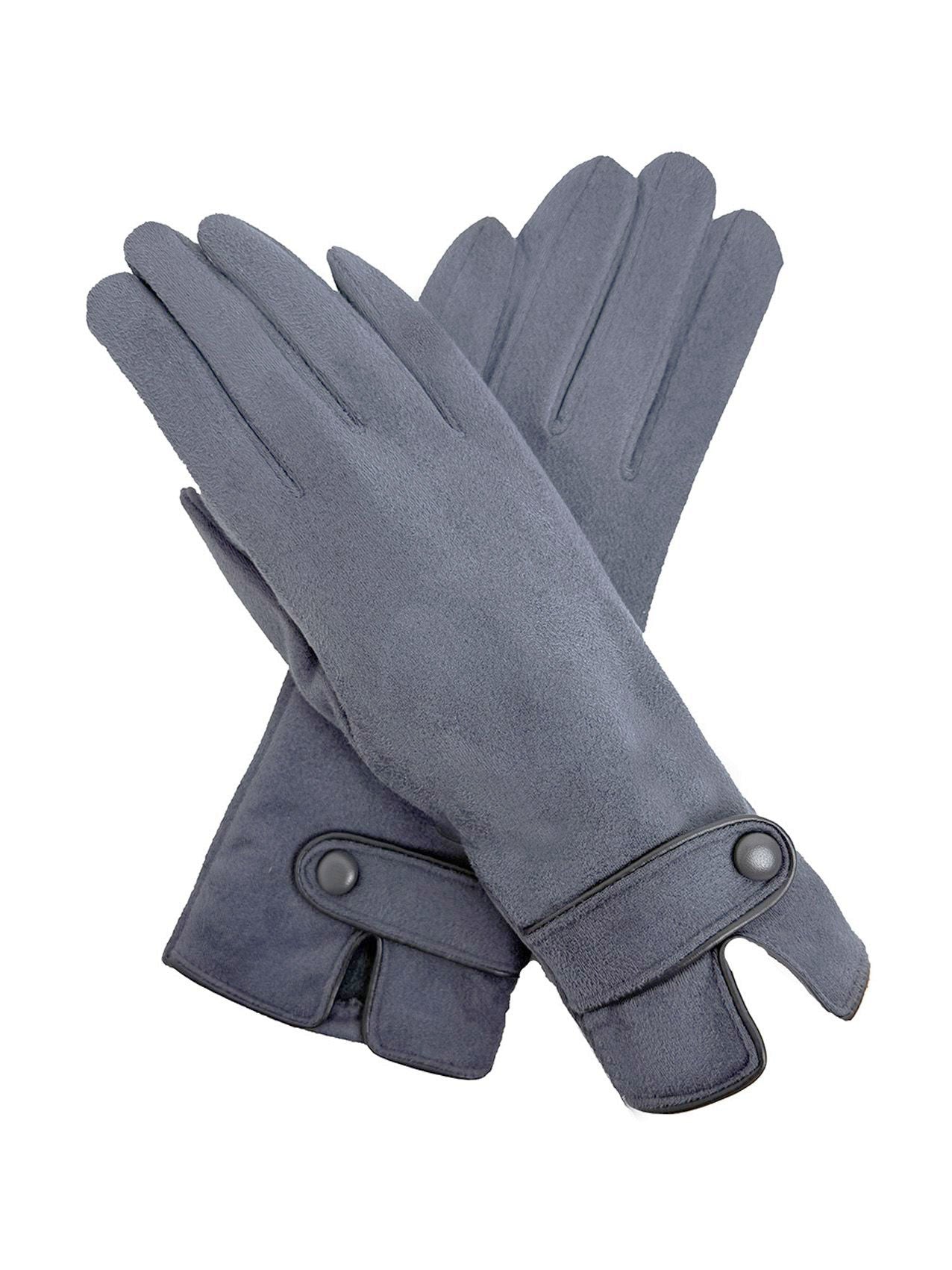 GV25087-307 Plain Touch Screen Gloves with Single Button Detail on Cuff