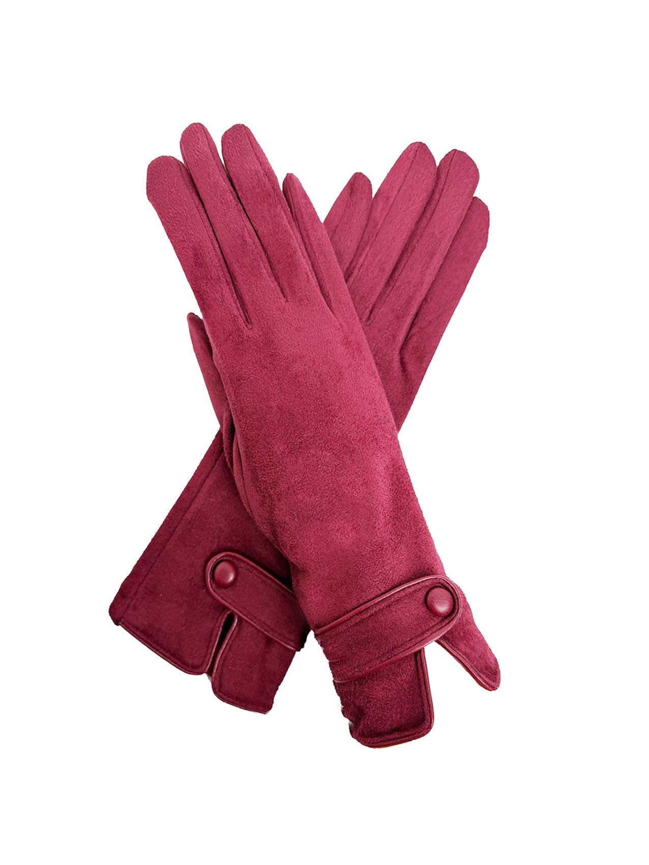GV25087-307 Plain Touch Screen Gloves with Single Button Detail on Cuff