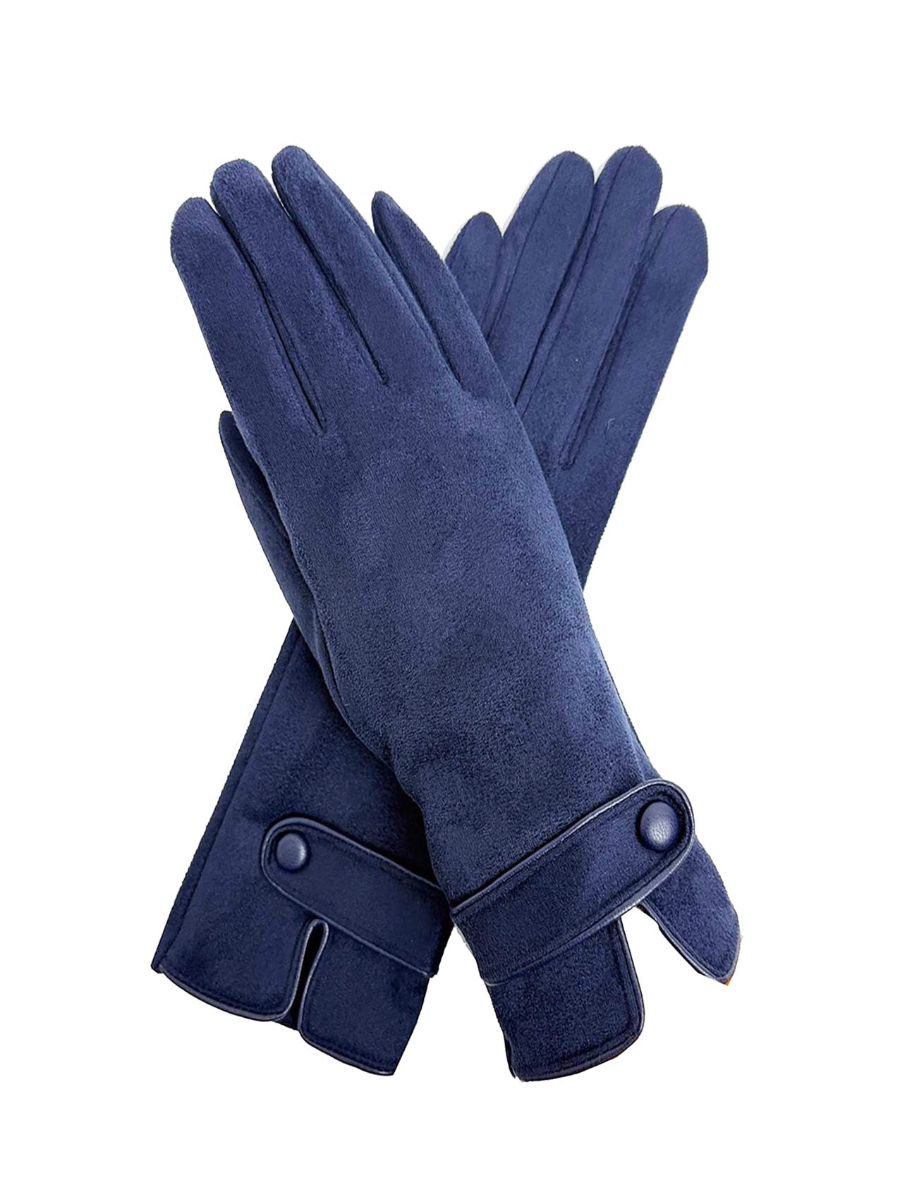 GV25087-307 Plain Touch Screen Gloves with Single Button Detail on Cuff