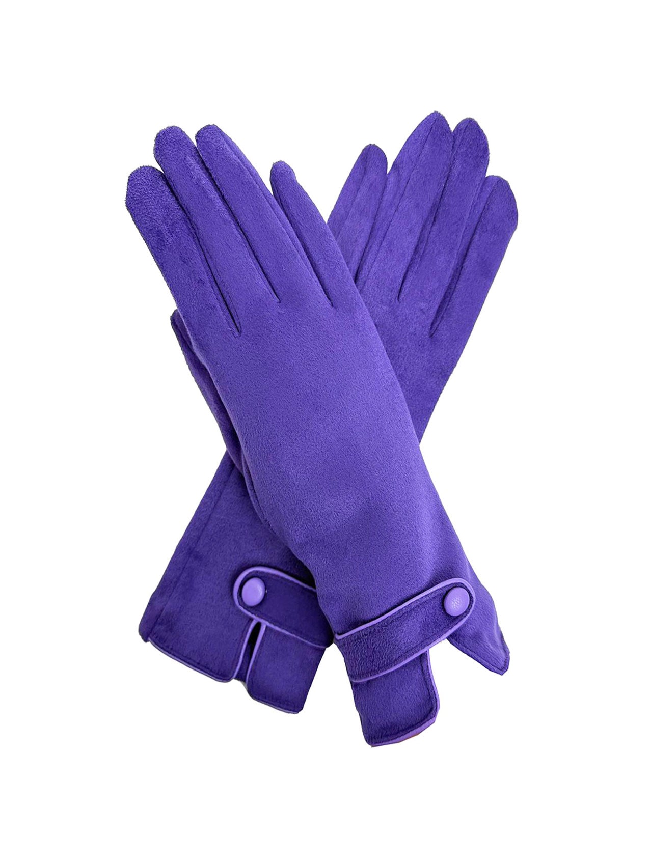 GV25087-307 Plain Touch Screen Gloves with Single Button Detail on Cuff