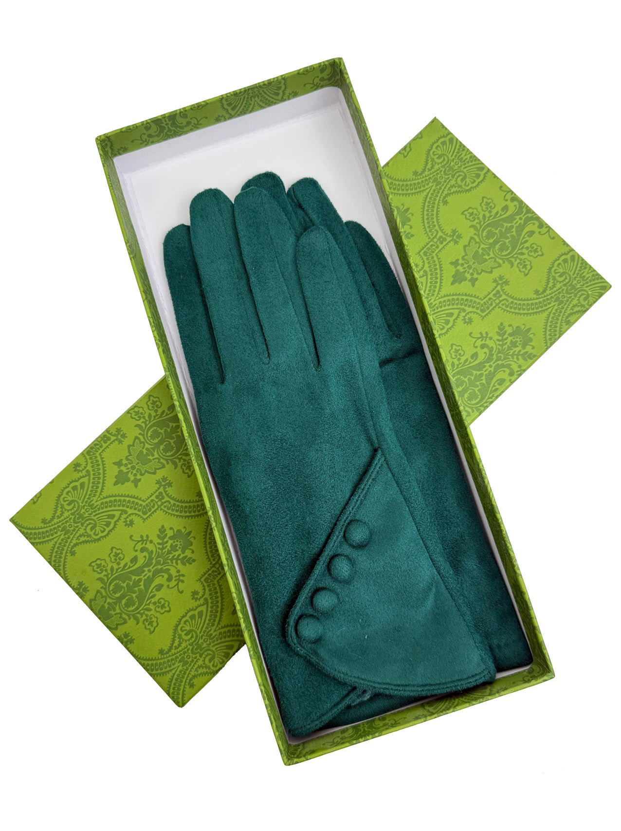 GV25090-306 Plain Gloves with Buttons Detail and Touch Screen Fingers