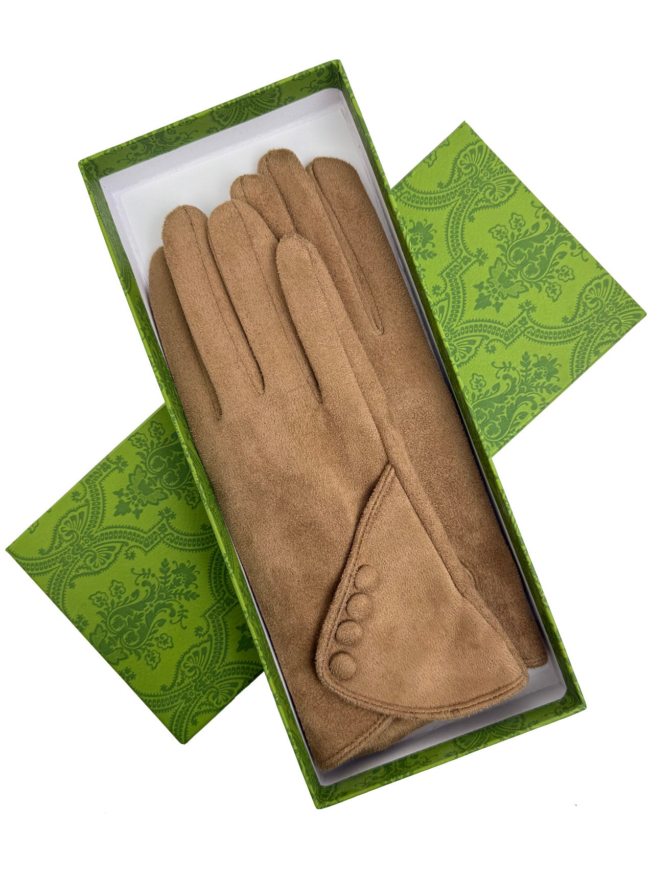 GV25090-306 Plain Gloves with Buttons Detail and Touch Screen Fingers
