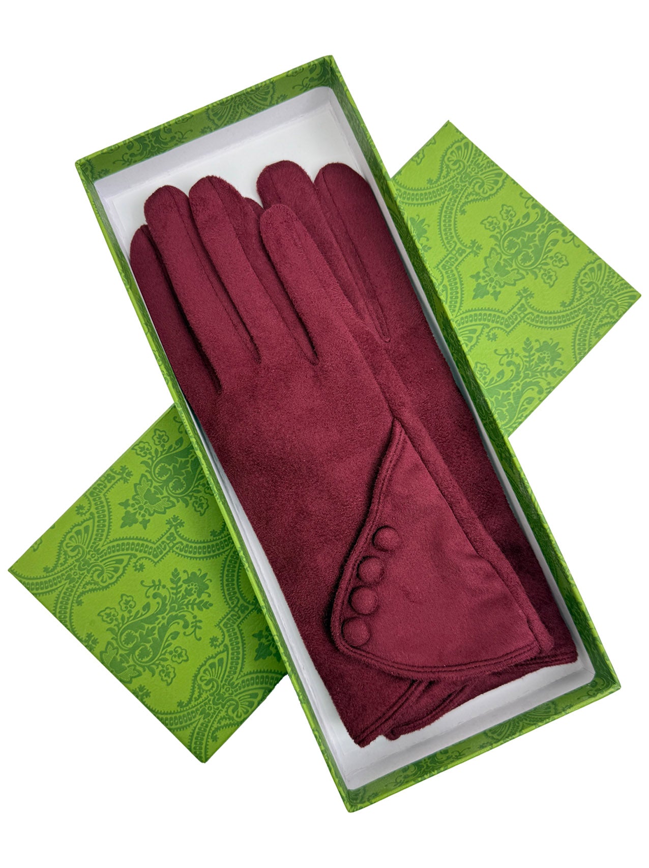 GV25090-306 Plain Gloves with Buttons Detail and Touch Screen Fingers
