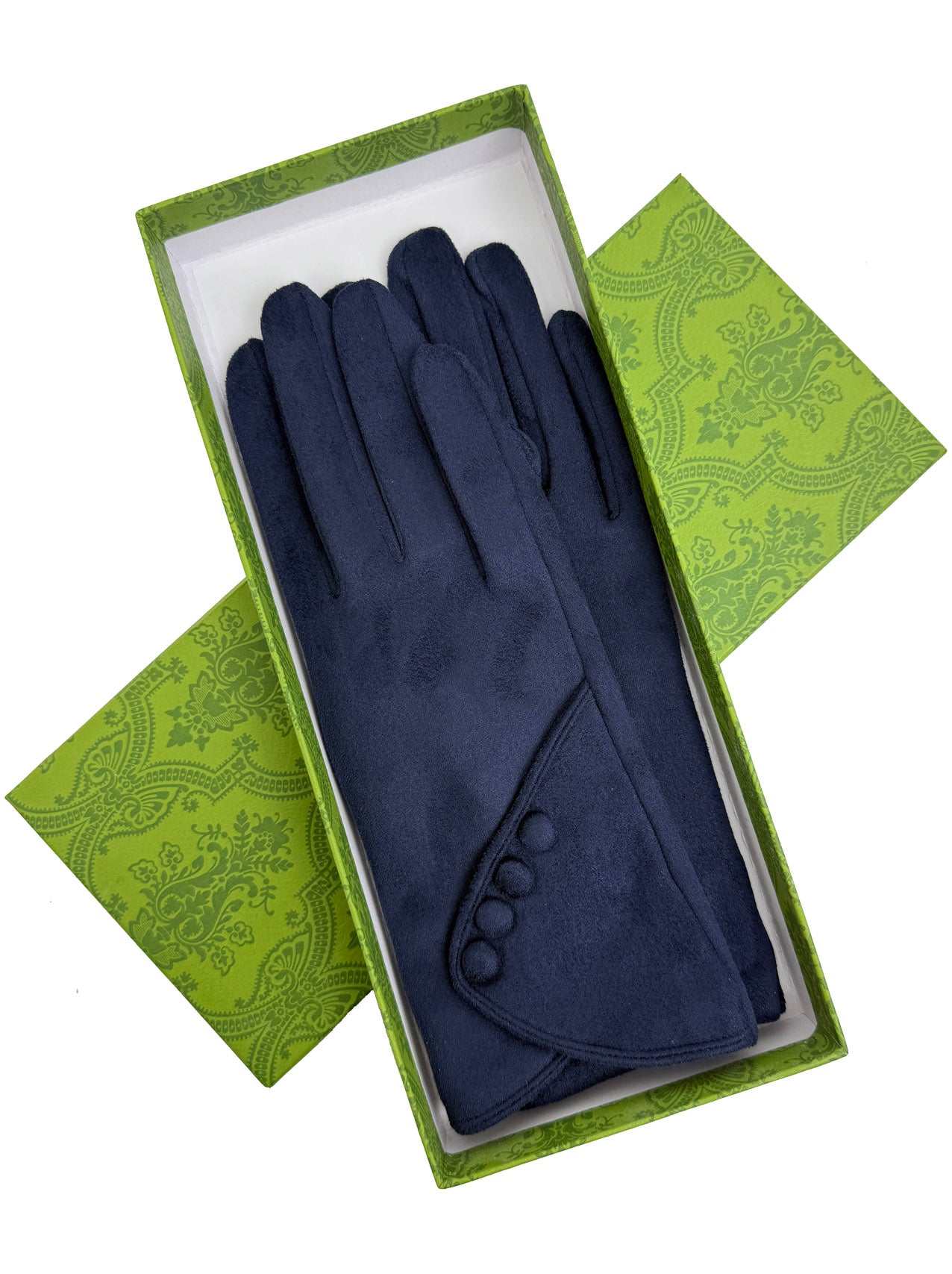 GV25090-306 Plain Gloves with Buttons Detail and Touch Screen Fingers
