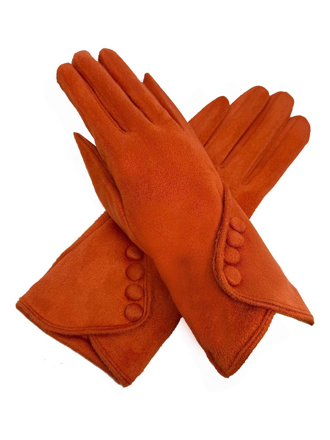 GV25090-306 Plain Gloves with Buttons Detail and Touch Screen Fingers