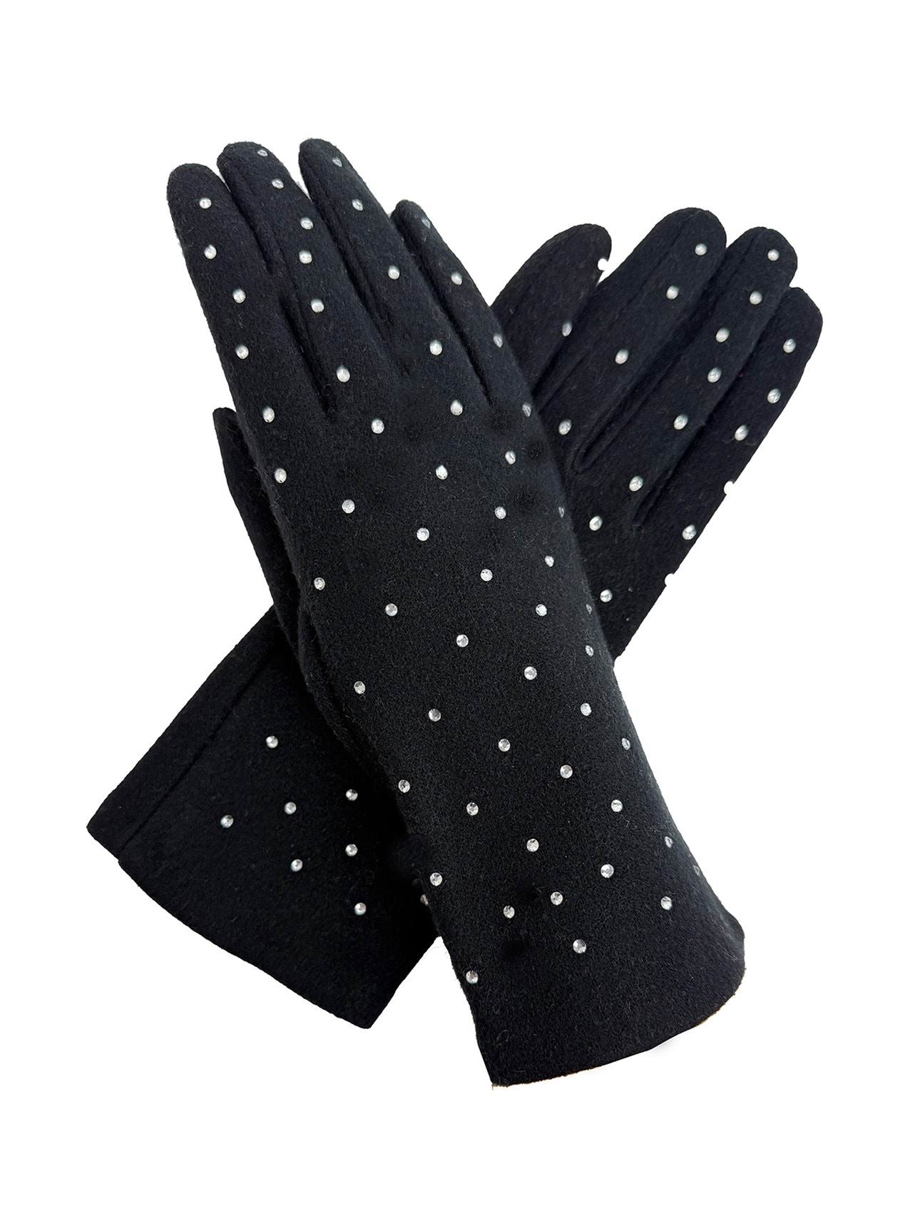 GV25090-311 Plain Gloves with Dotted Detailing and Touch Screen Fingers