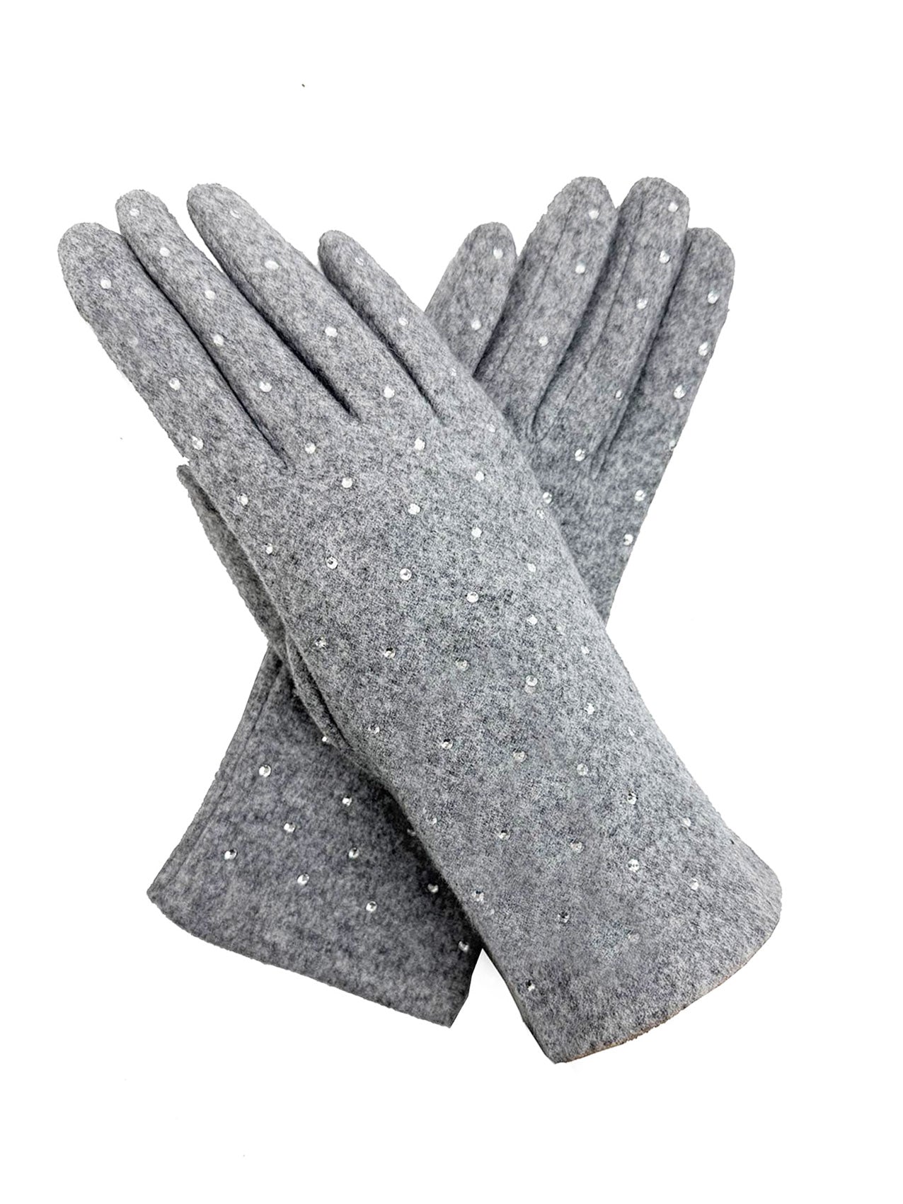 GV25090-311 Plain Gloves with Dotted Detailing and Touch Screen Fingers