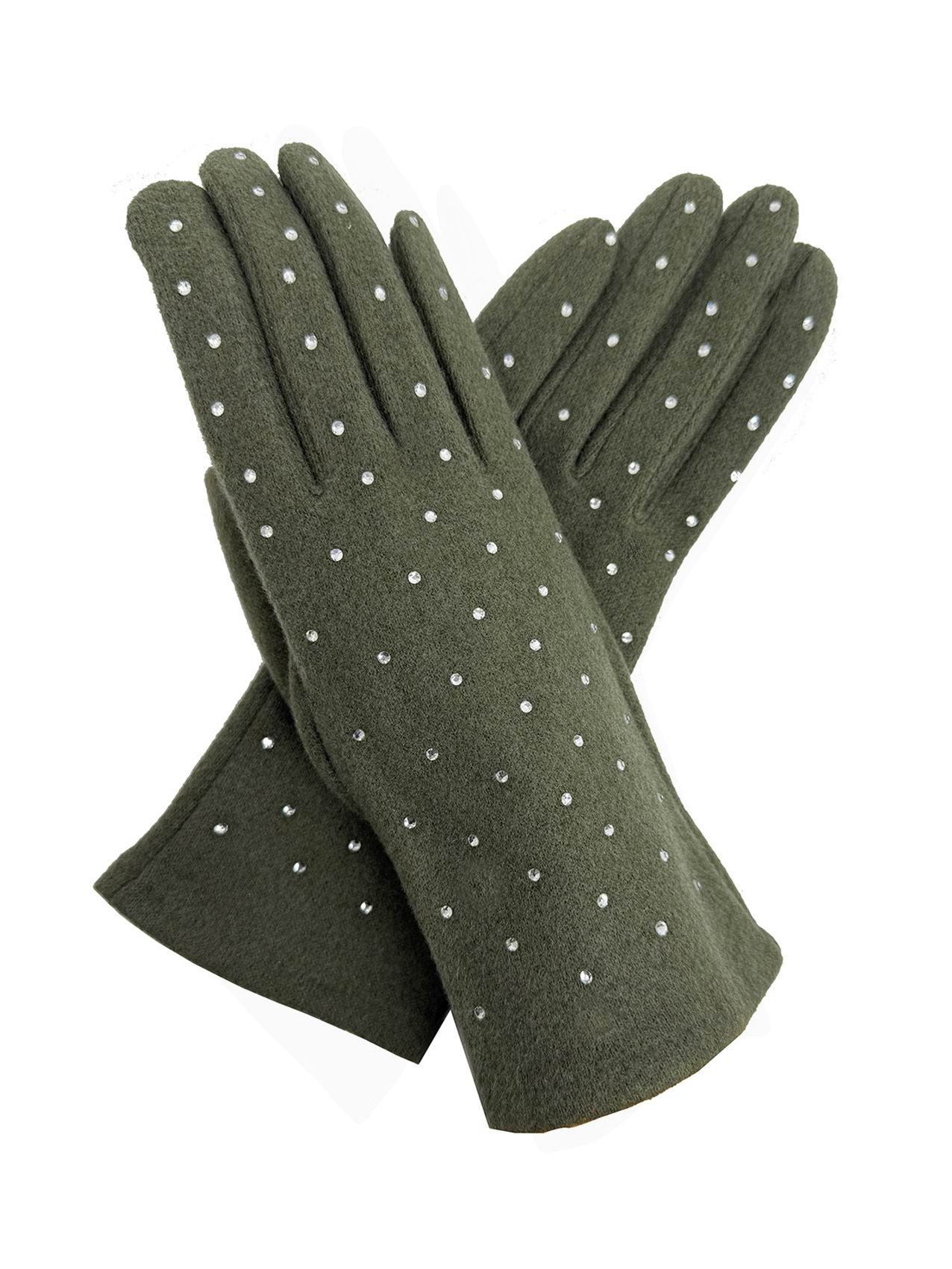 GV25090-311 Plain Gloves with Dotted Detailing and Touch Screen Fingers