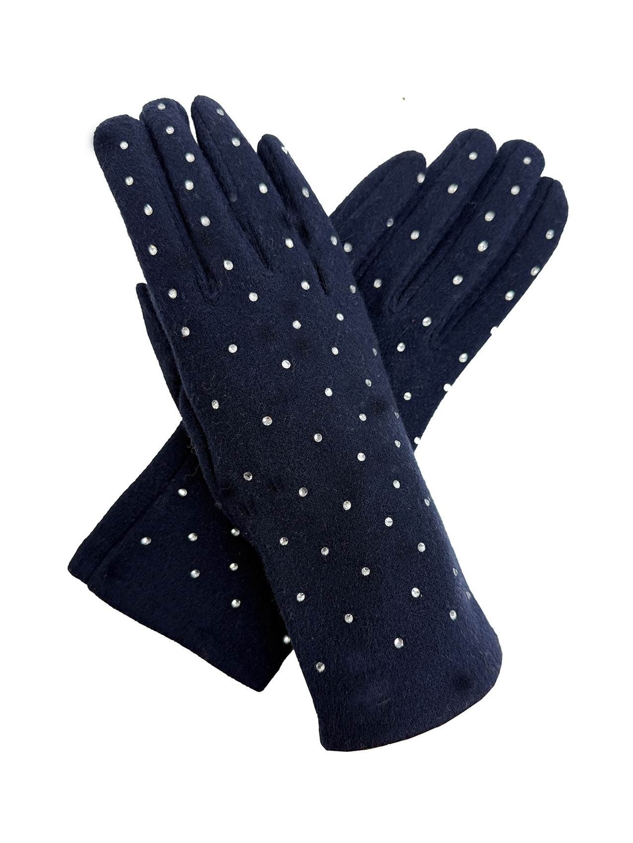 GV25090-311 Plain Gloves with Dotted Detailing and Touch Screen Fingers