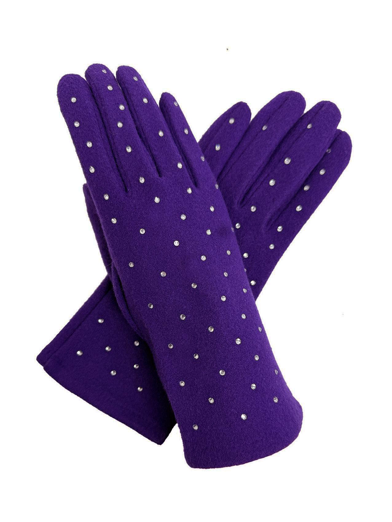 GV25090-311 Plain Gloves with Dotted Detailing and Touch Screen Fingers