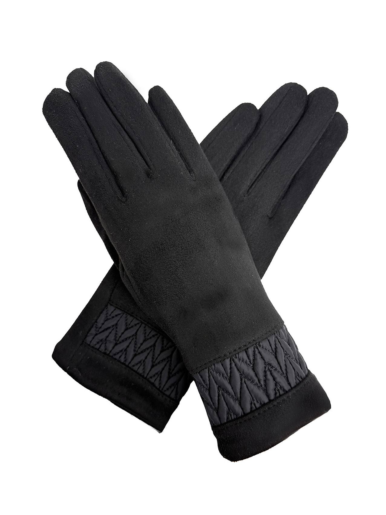 GV25093-308 Solid Colour Touch Screen Gloves with Quilted Wrist Detail