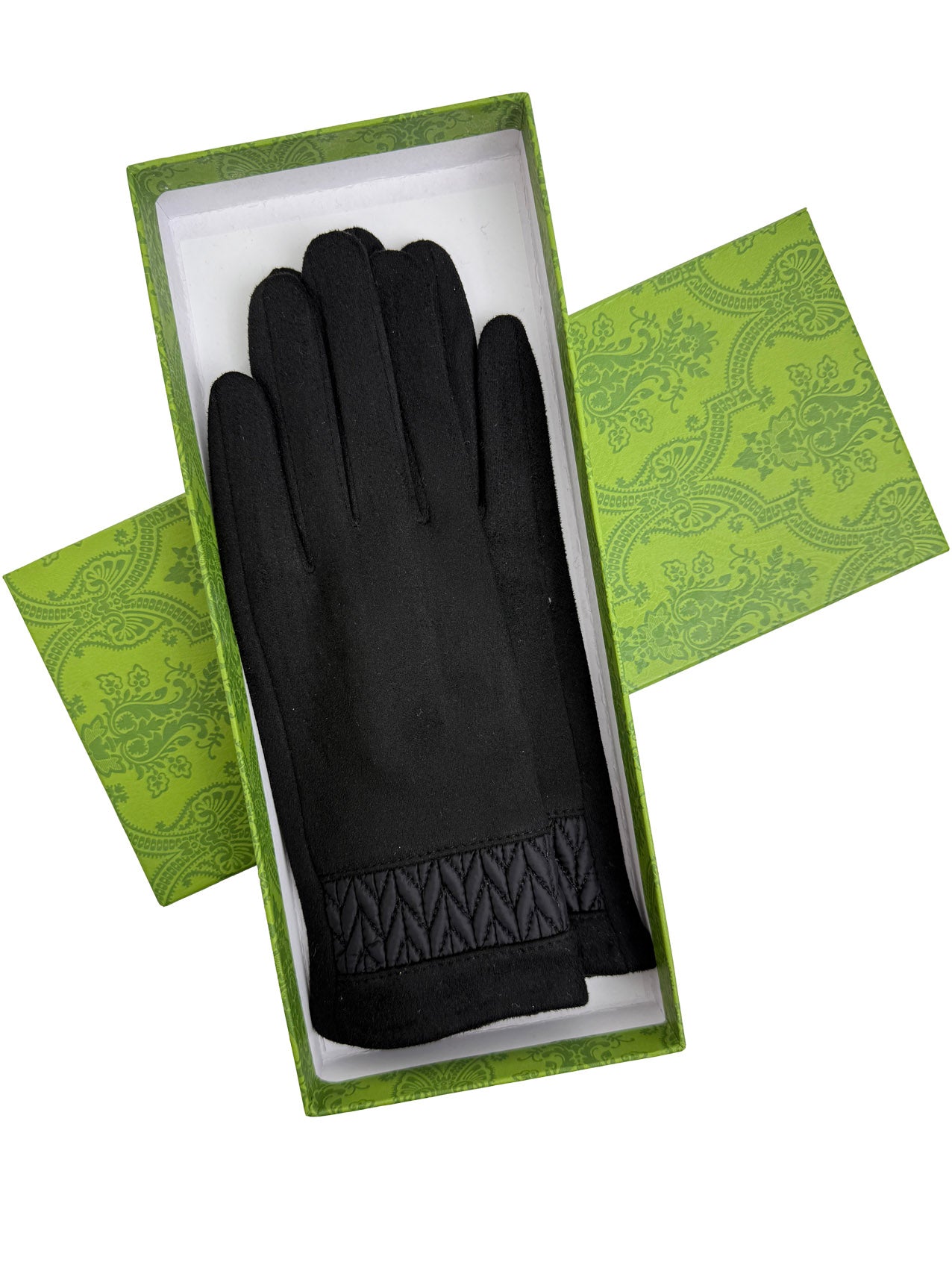 GV25093-308 Solid Colour Touch Screen Gloves with Quilted Wrist Detail