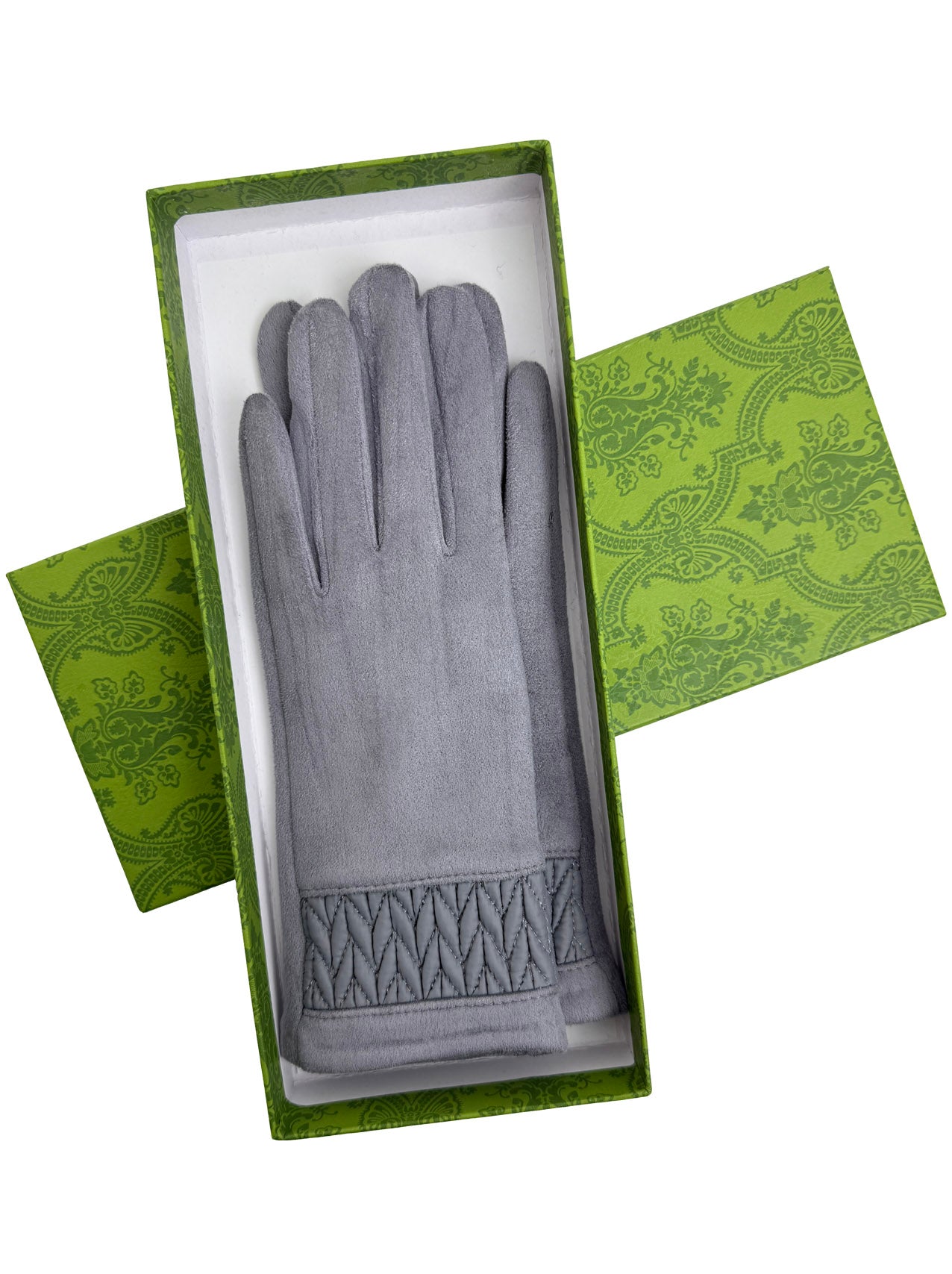 GV25093-308 Solid Colour Touch Screen Gloves with Quilted Wrist Detail