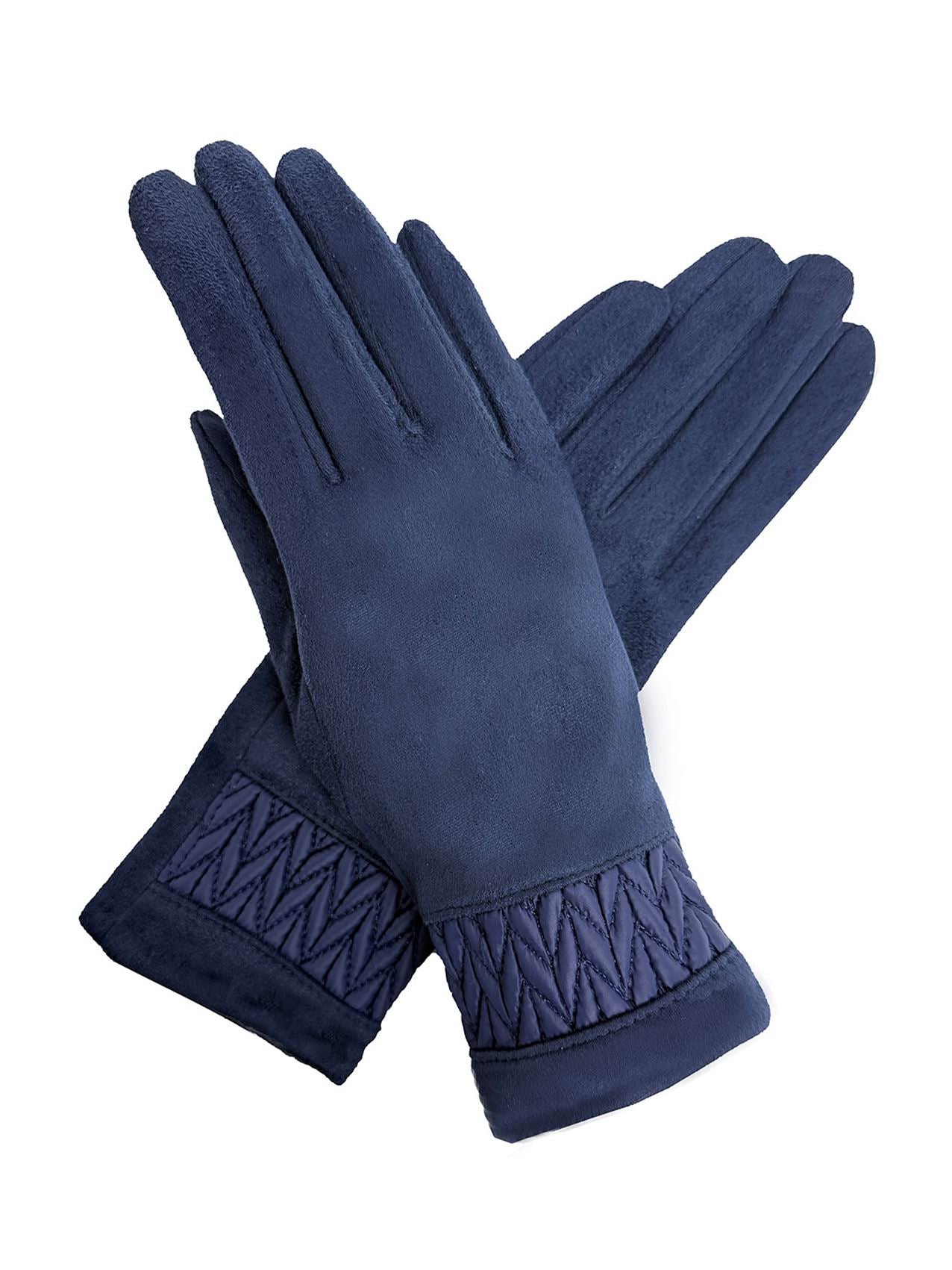 GV25093-308 Solid Colour Touch Screen Gloves with Quilted Wrist Detail