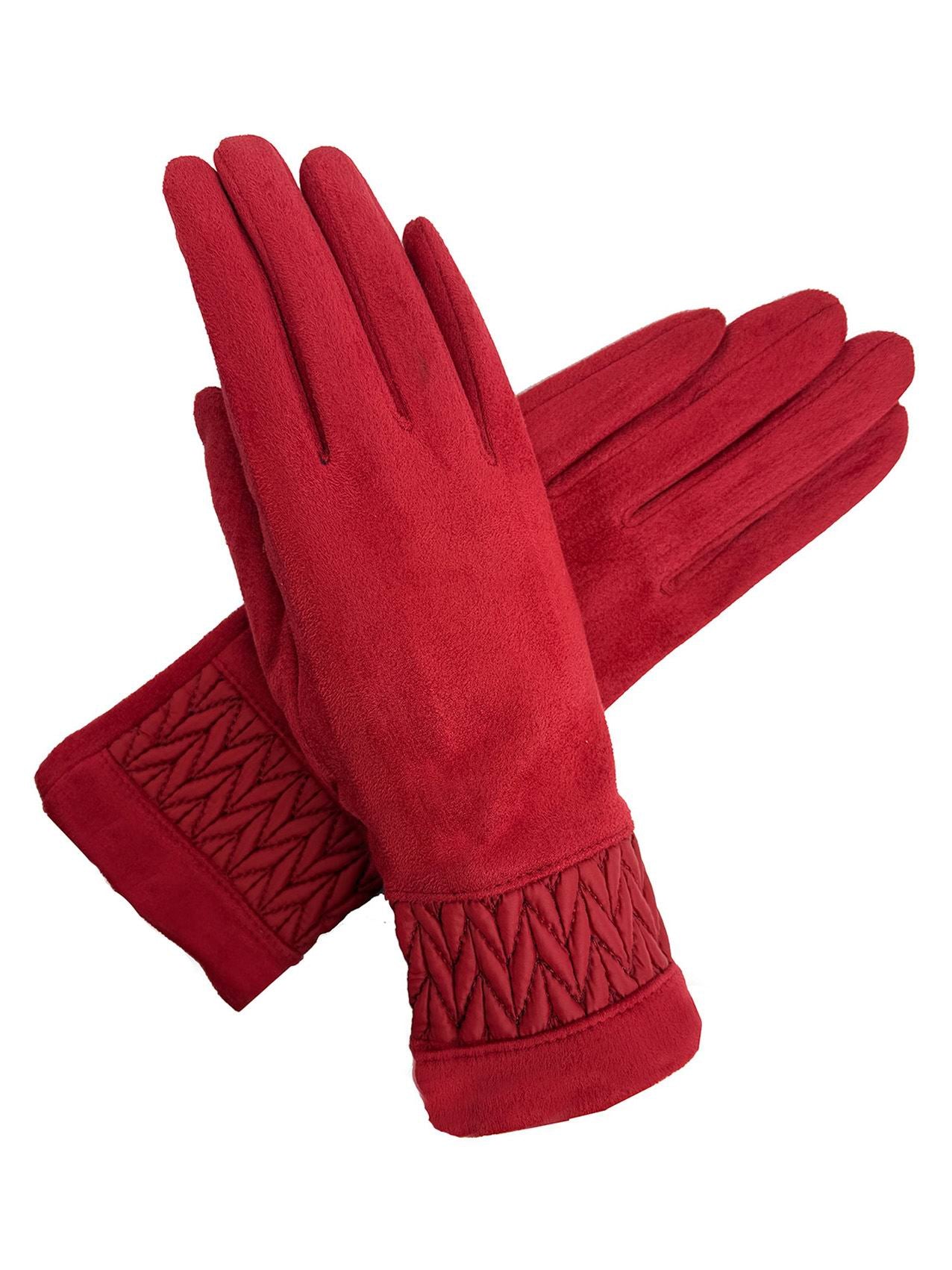 GV25093-308 Solid Colour Touch Screen Gloves with Quilted Wrist Detail