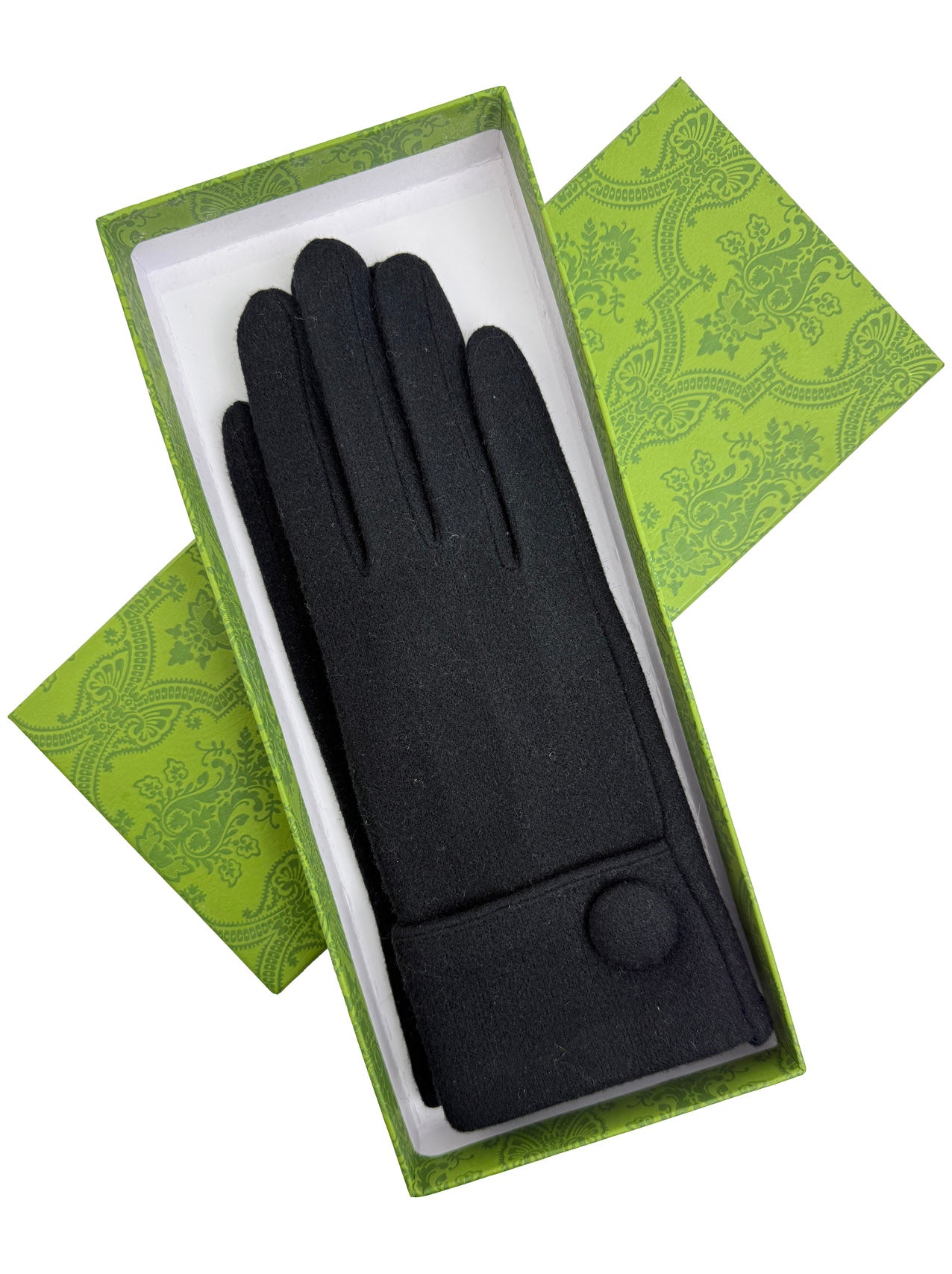 GV25093-312 Plain Solid Colour Touch Screen Gloves with Single Button Detailing