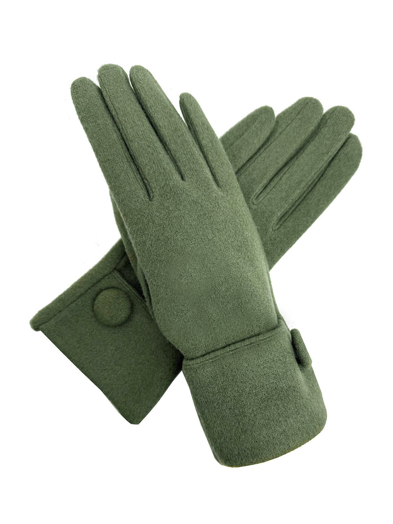 GV25093-312 Plain Solid Colour Touch Screen Gloves with Single Button Detailing