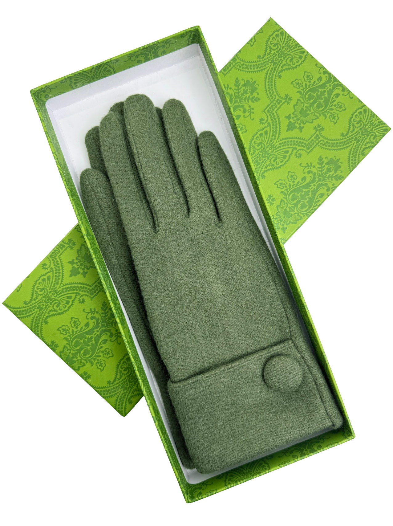 GV25093-312 Plain Solid Colour Touch Screen Gloves with Single Button Detailing