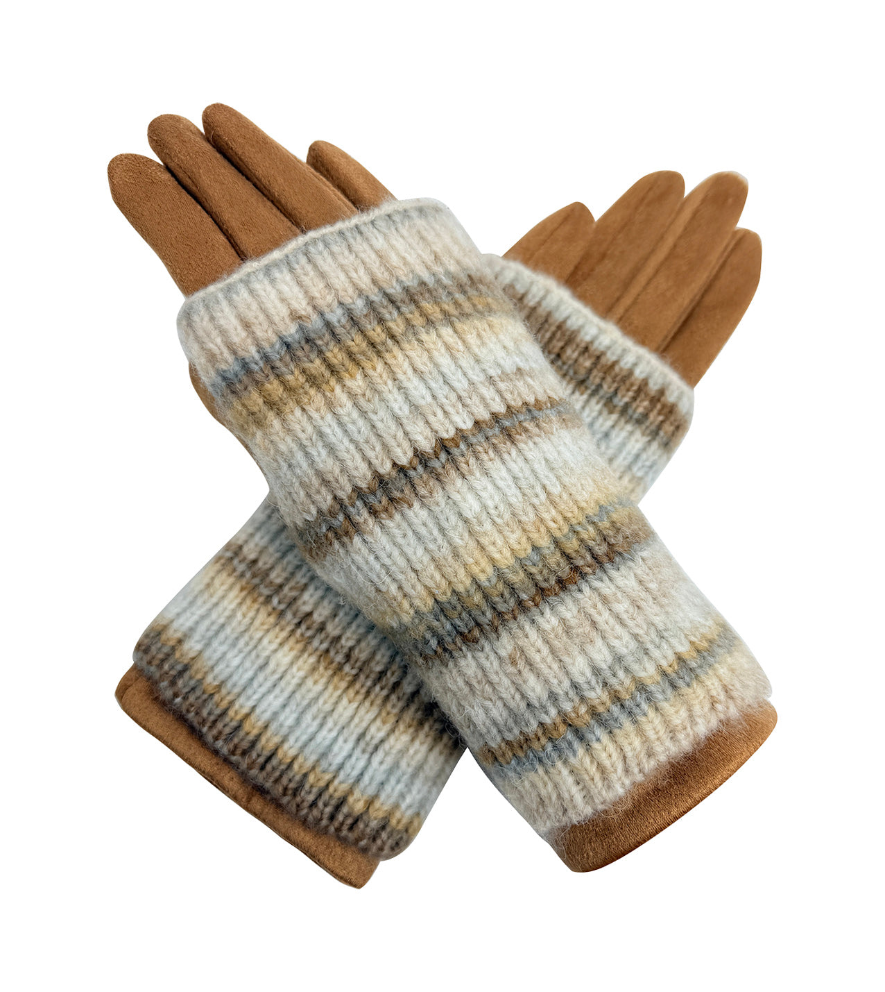 GV25130-303 2 in 1 Solid Colour Gloves with a Removable Knitted Fingerless Layer