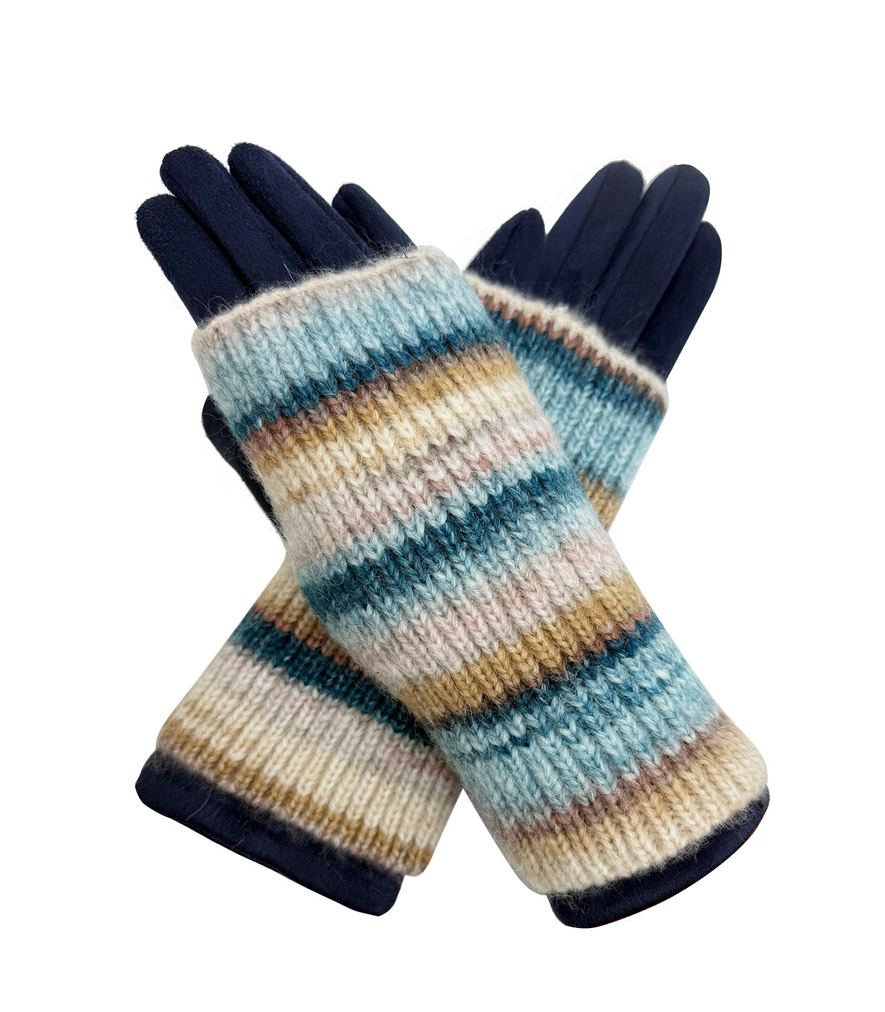 GV25130-303 2 in 1 Solid Colour Gloves with a Removable Knitted Fingerless Layer