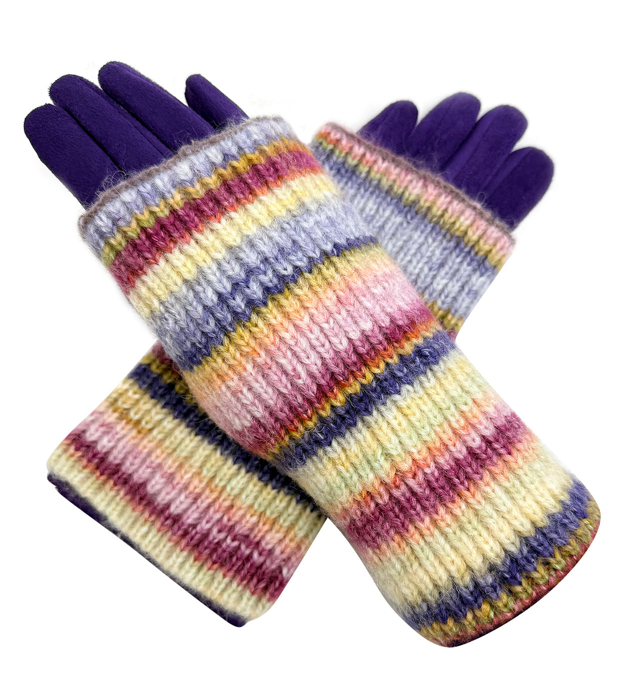 GV25130-303 2 in 1 Solid Colour Gloves with a Removable Knitted Fingerless Layer