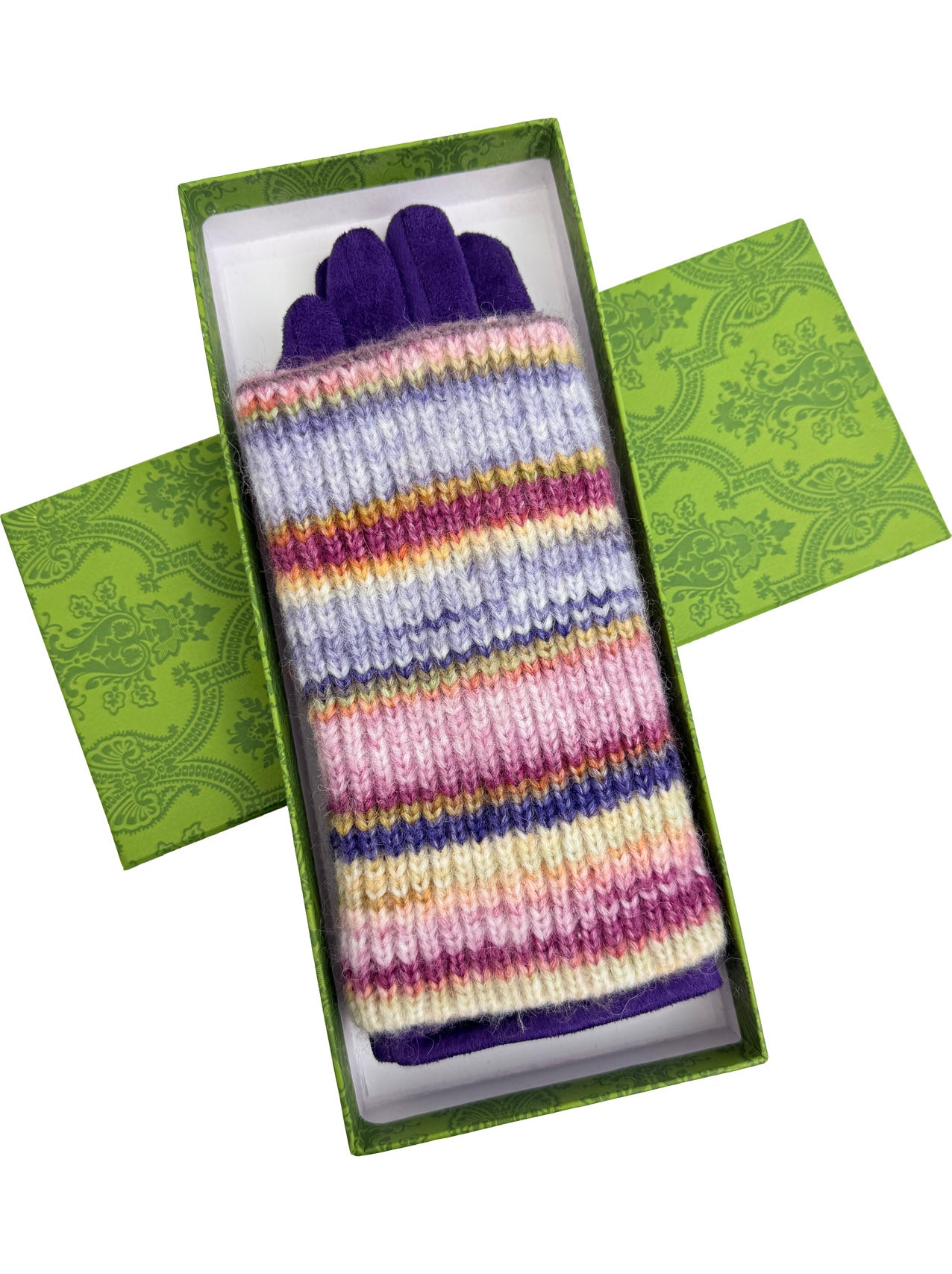 GV25130-303 2 in 1 Solid Colour Gloves with a Removable Knitted Fingerless Layer