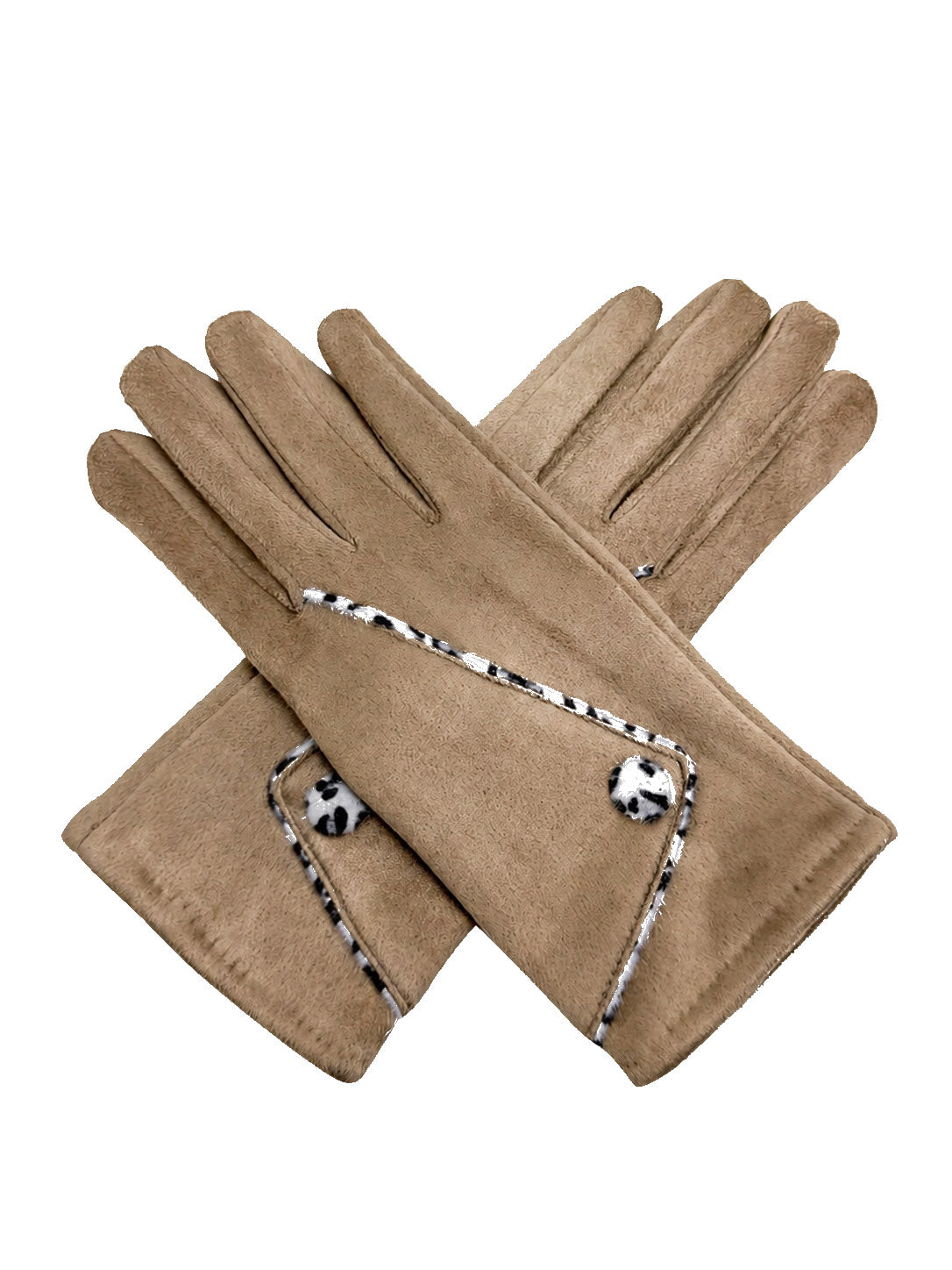 GV26072-385 Soft Cosy Gloves with Single Button Detailing