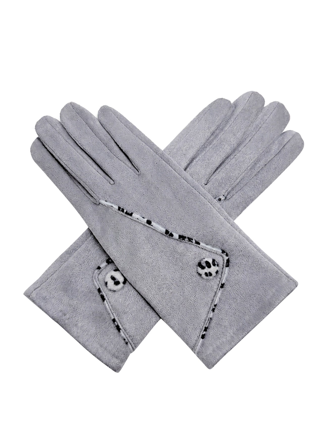 GV26072-385 Soft Cosy Gloves with Single Button Detailing
