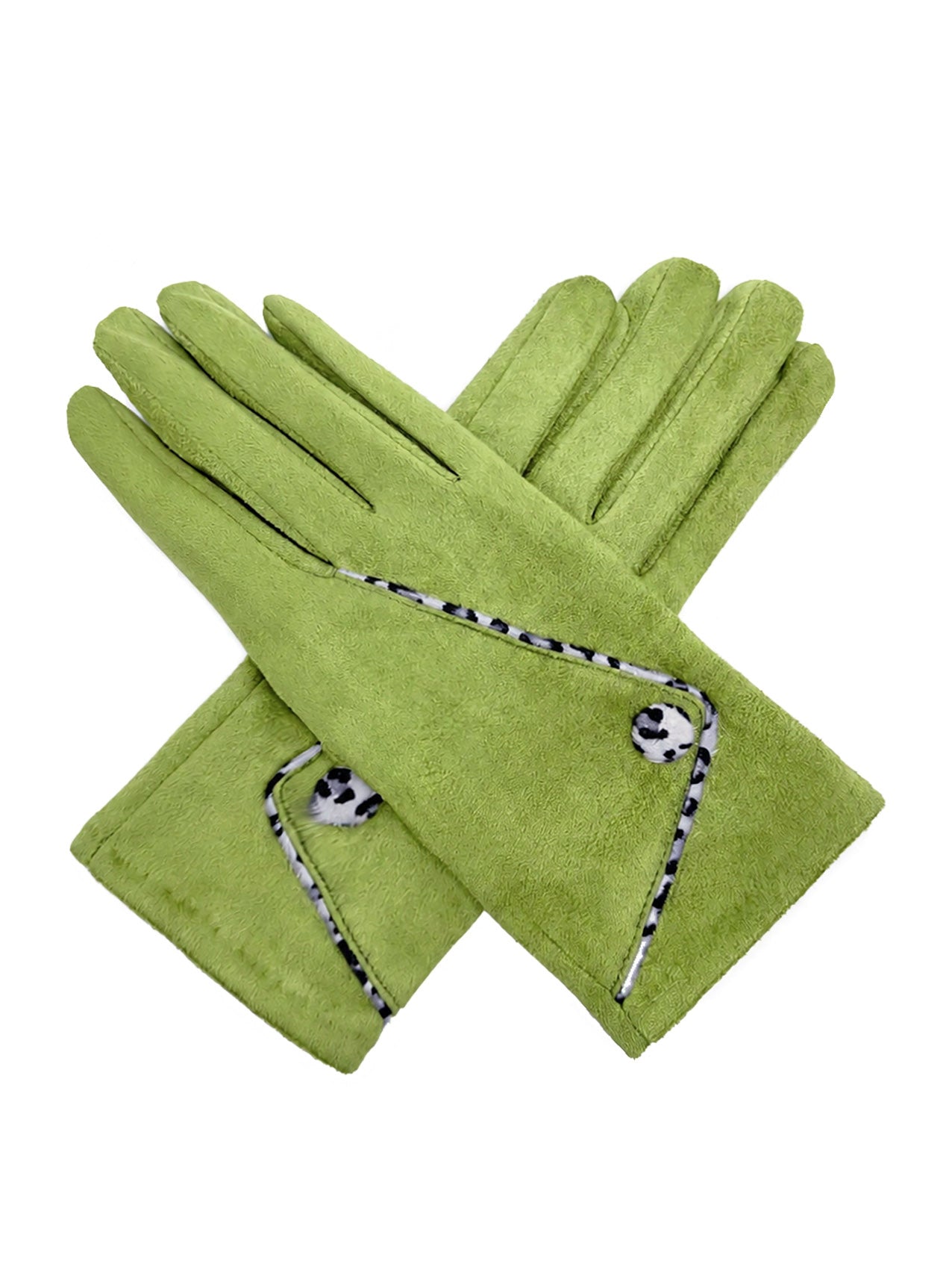 GV26072-385 Soft Cosy Gloves with Single Button Detailing