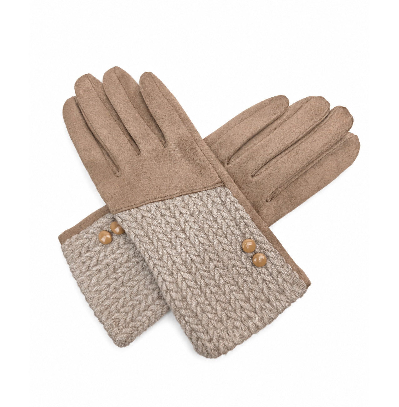 GV26076-387 Soft Twin Buttons Detailing Gloves