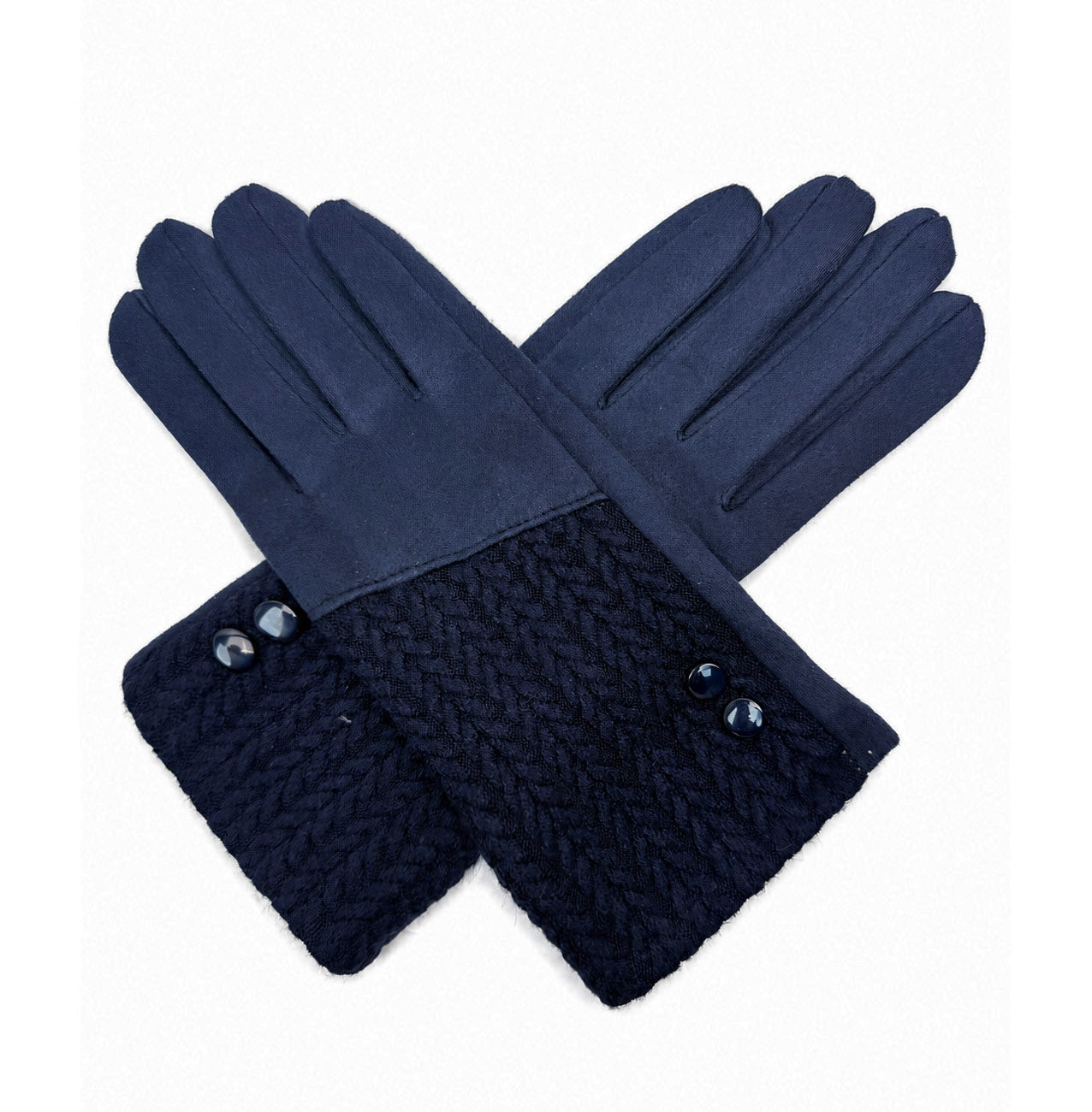 GV26076-387 Soft Twin Buttons Detailing Gloves