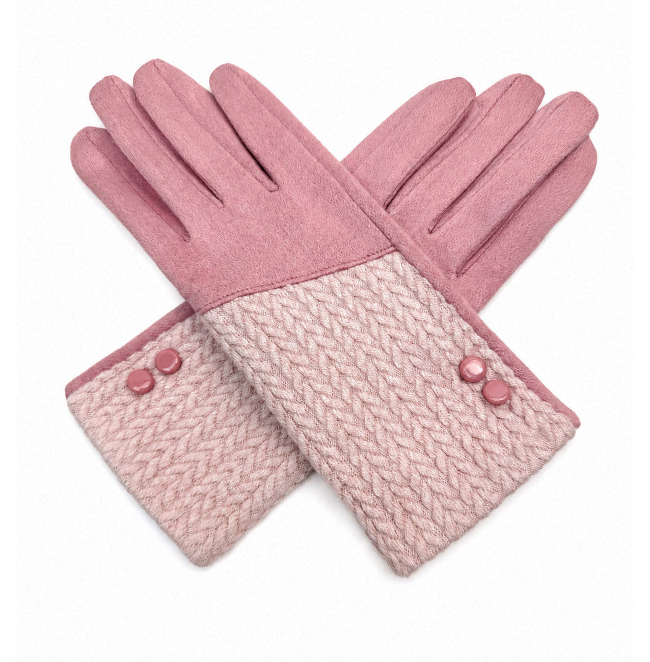 GV26076-387 Soft Twin Buttons Detailing Gloves