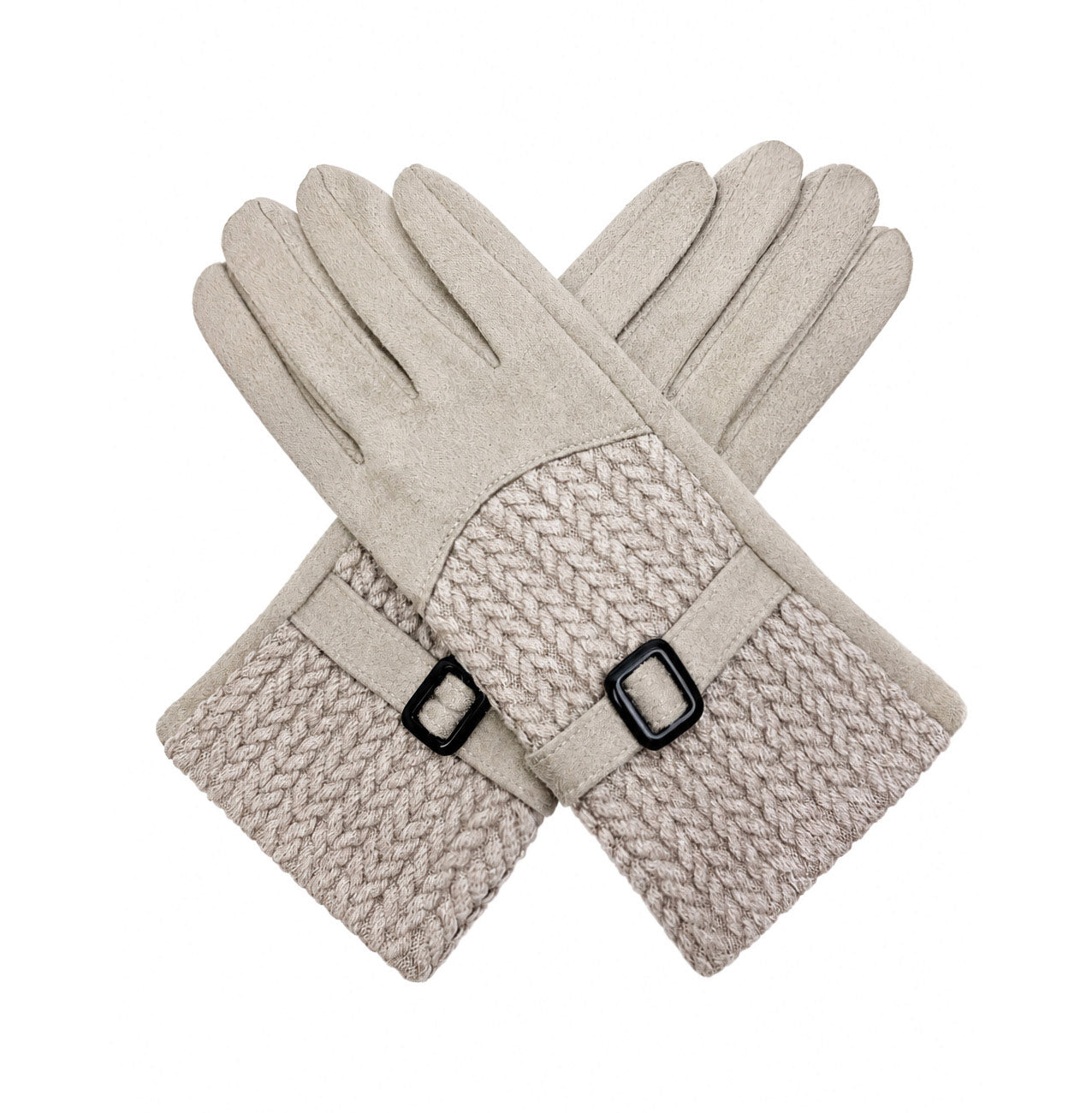 GV26076-388 Soft Cosy Gloves with Buckle Detailing