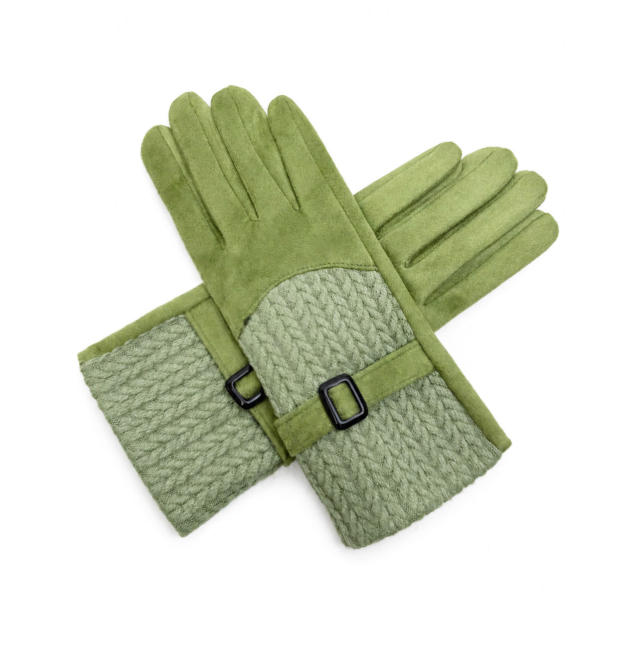 GV26076-388 Soft Cosy Gloves with Buckle Detailing