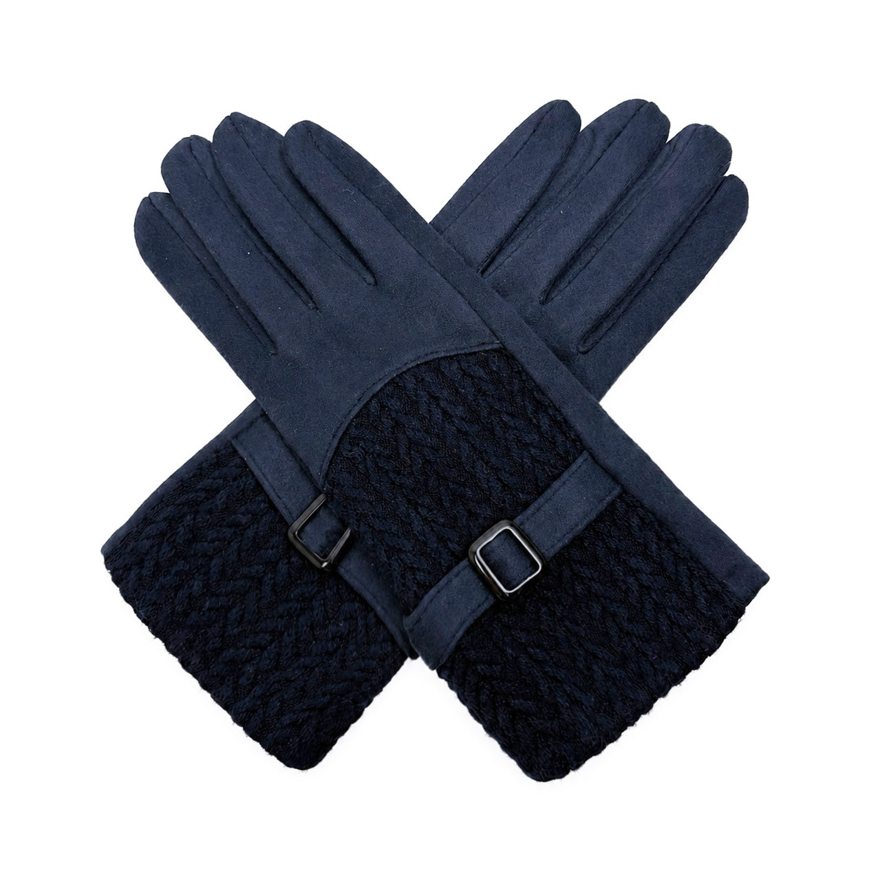 GV26076-388 Soft Cosy Gloves with Buckle Detailing