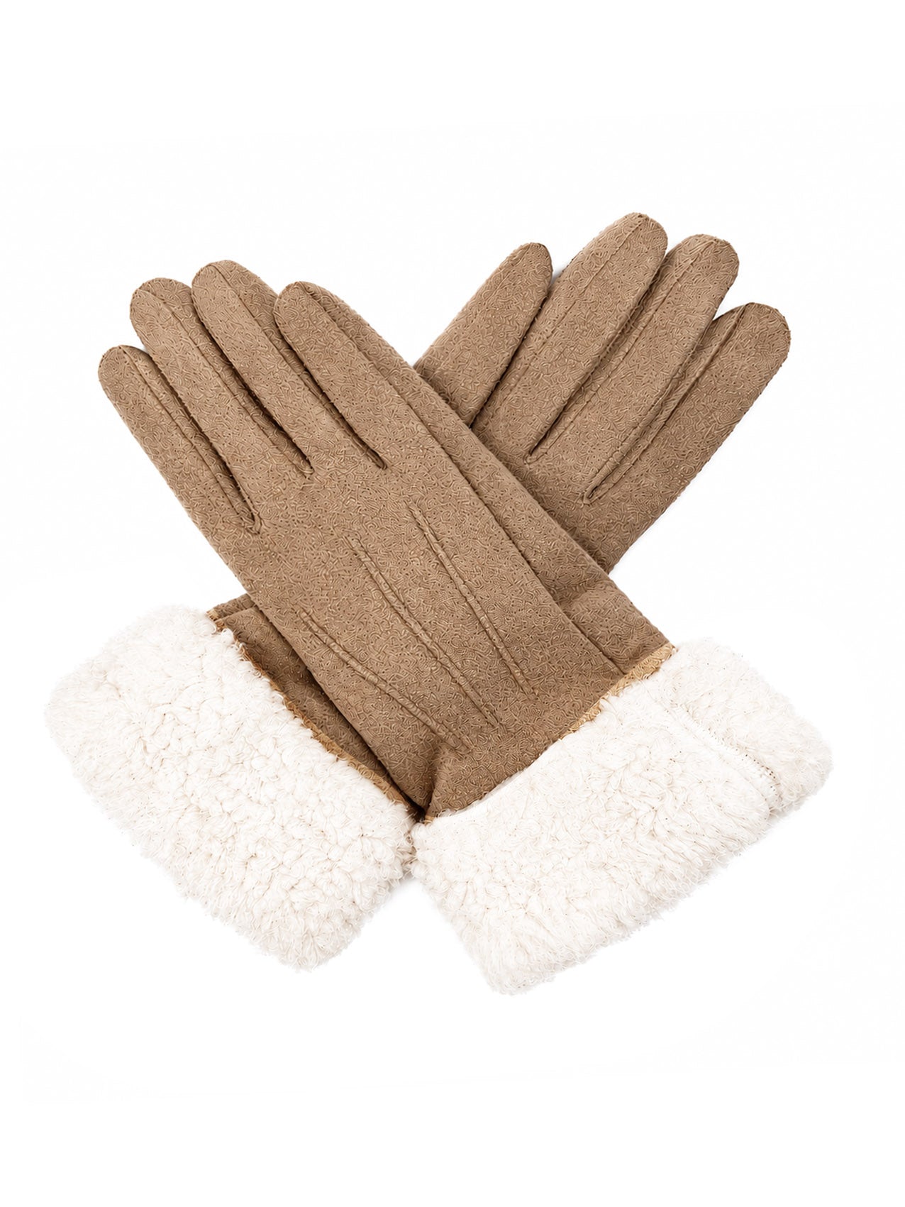 GV26092-392 Soft Cosy Gloves with Fur Cuff Detail