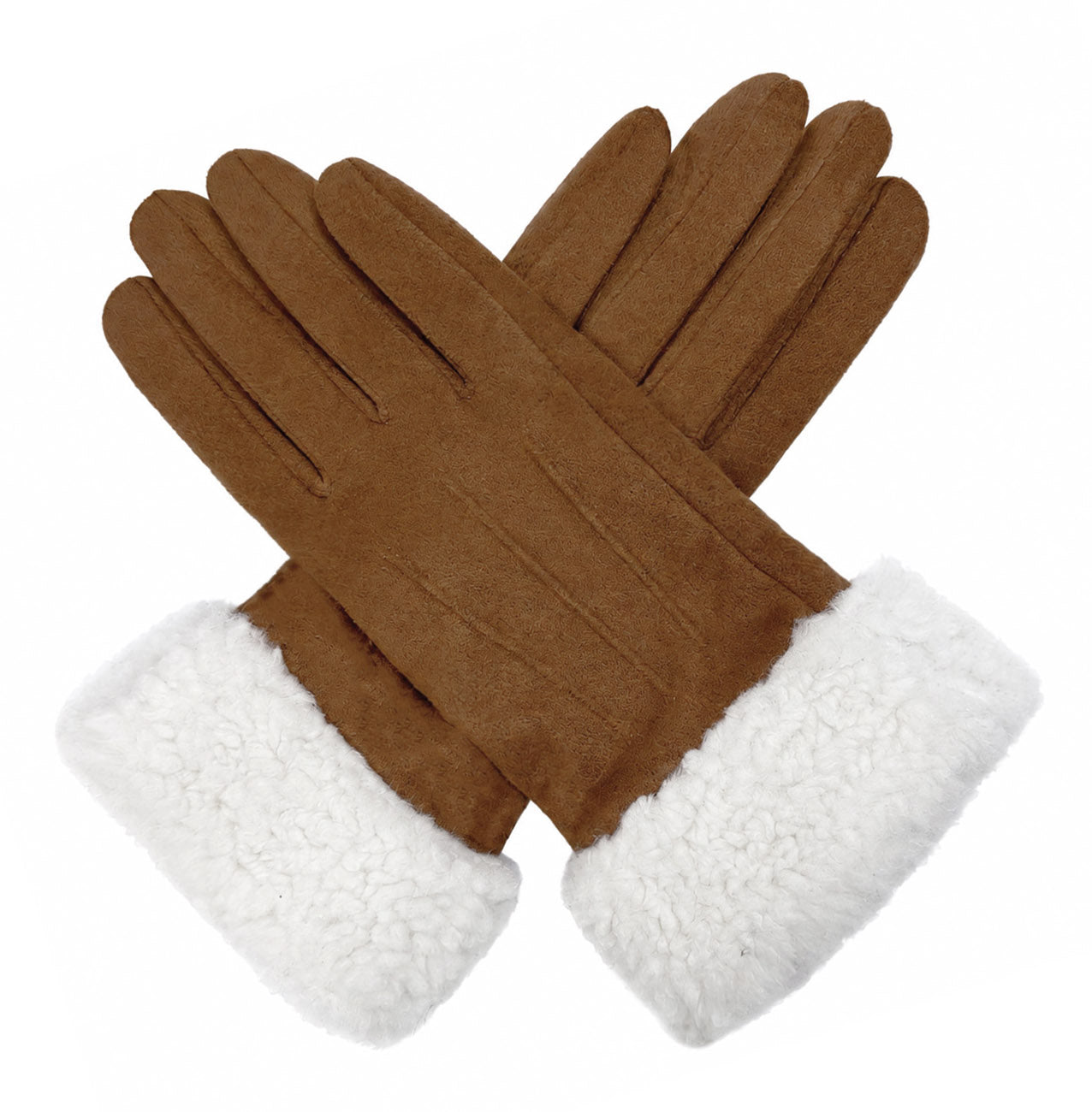 GV26092-392 Soft Cosy Gloves with Fur Cuff Detail