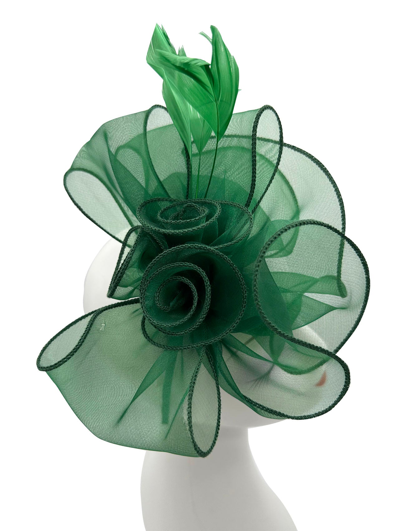 FT3090 Rose Bouquet with Big Bow & Feather Fascinator