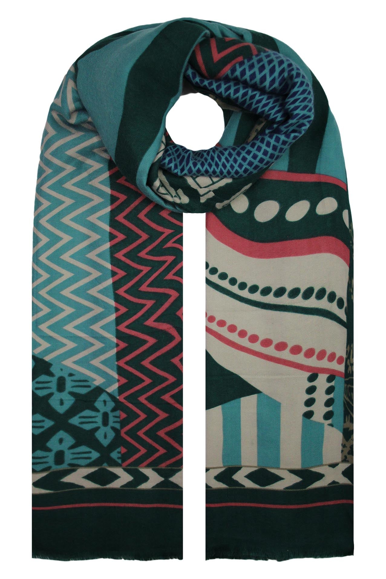 SF19130-94 Zangle Art Print Cashmere Blend Scarf