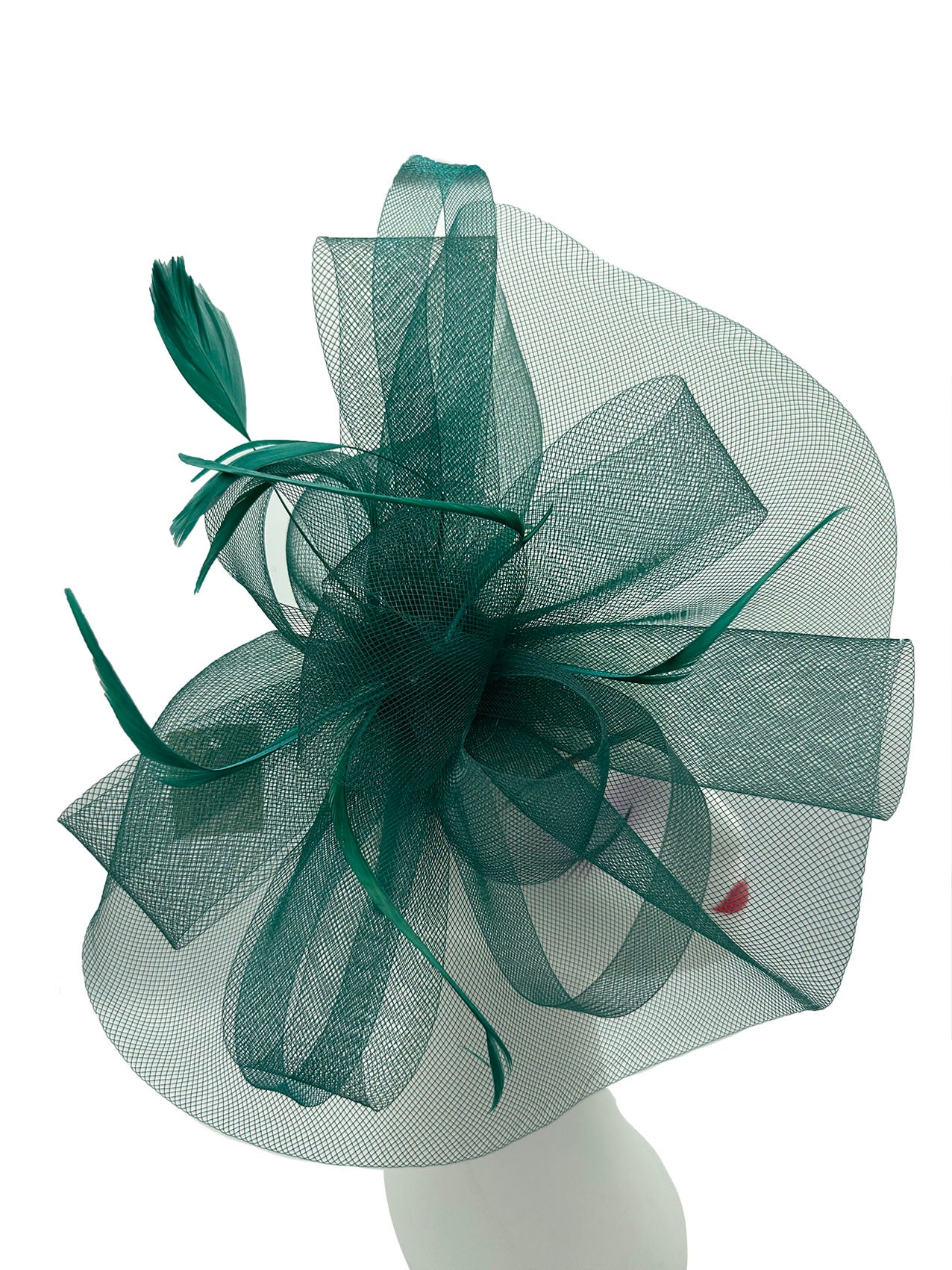 FT3900 Layered Mesh Net Floral Fascinator with Popping Feather