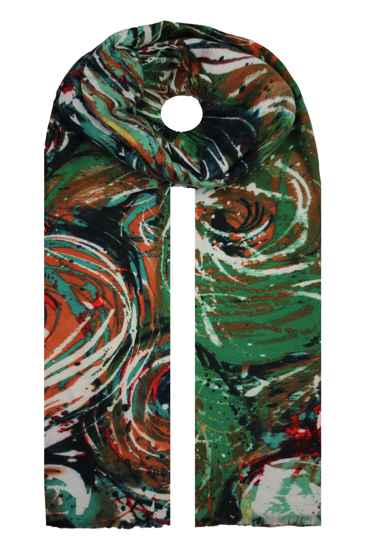 SF19130-97 Swirl Pattern Cotton Blend Scarf