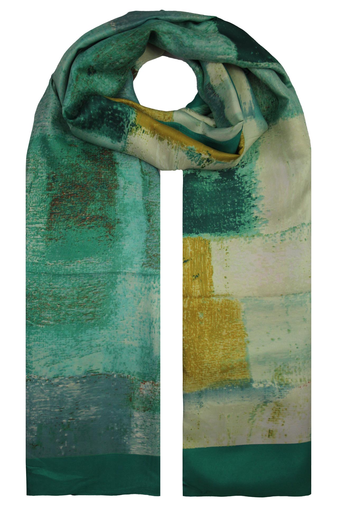 SF19120-129 Multicolour Brush-Stroke Silk Mix Scarf