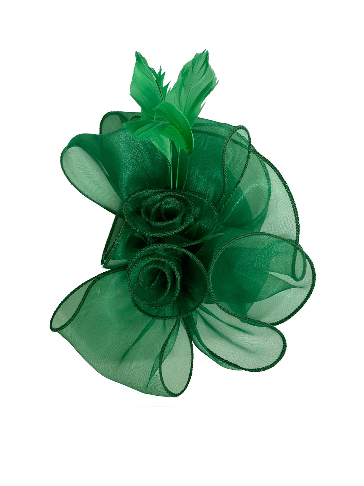 FT3090 Rose Bouquet with Big Bow & Feather Fascinator