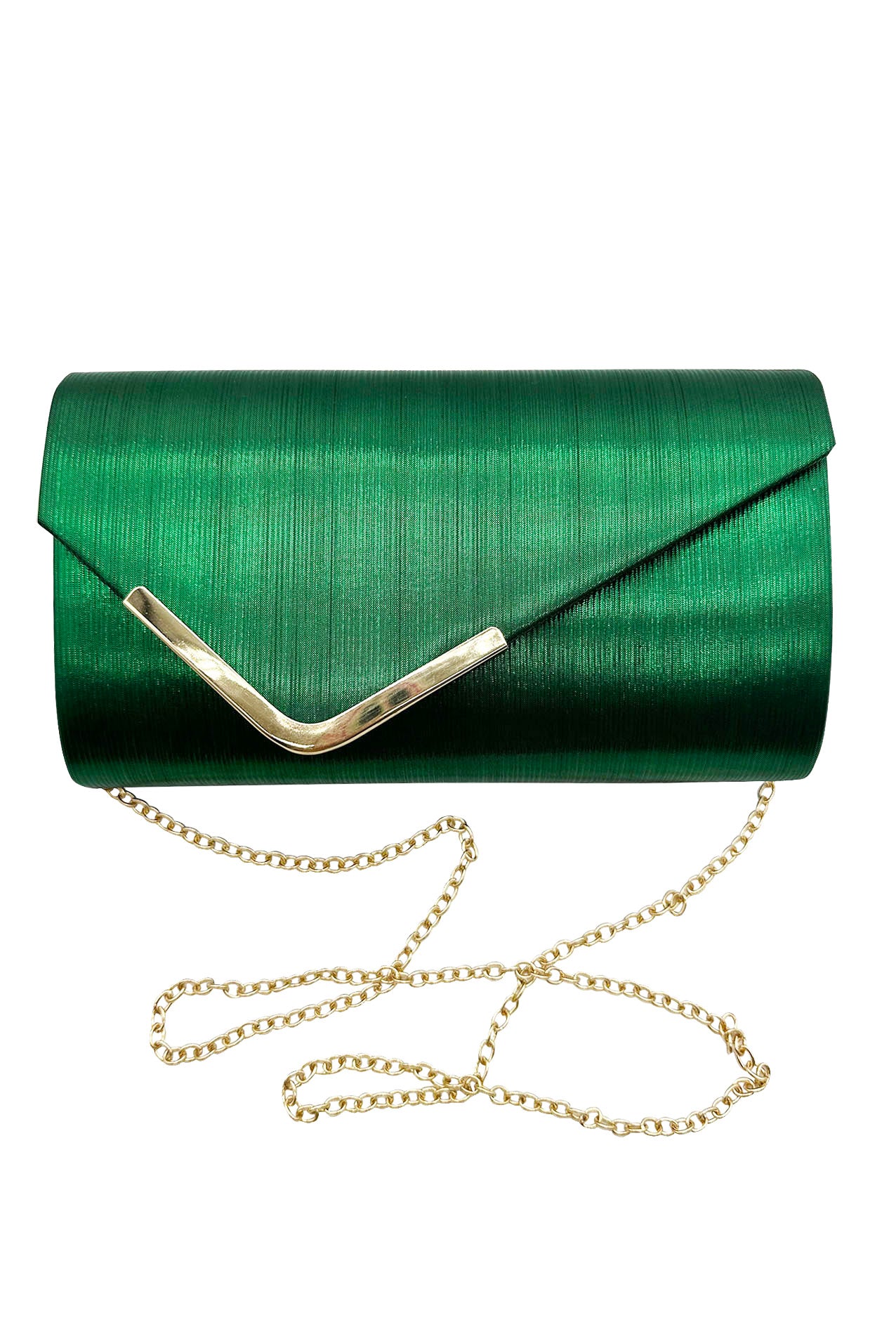 CB24165-005 Flap Open Evening Clutch Bag With Detachable Chain